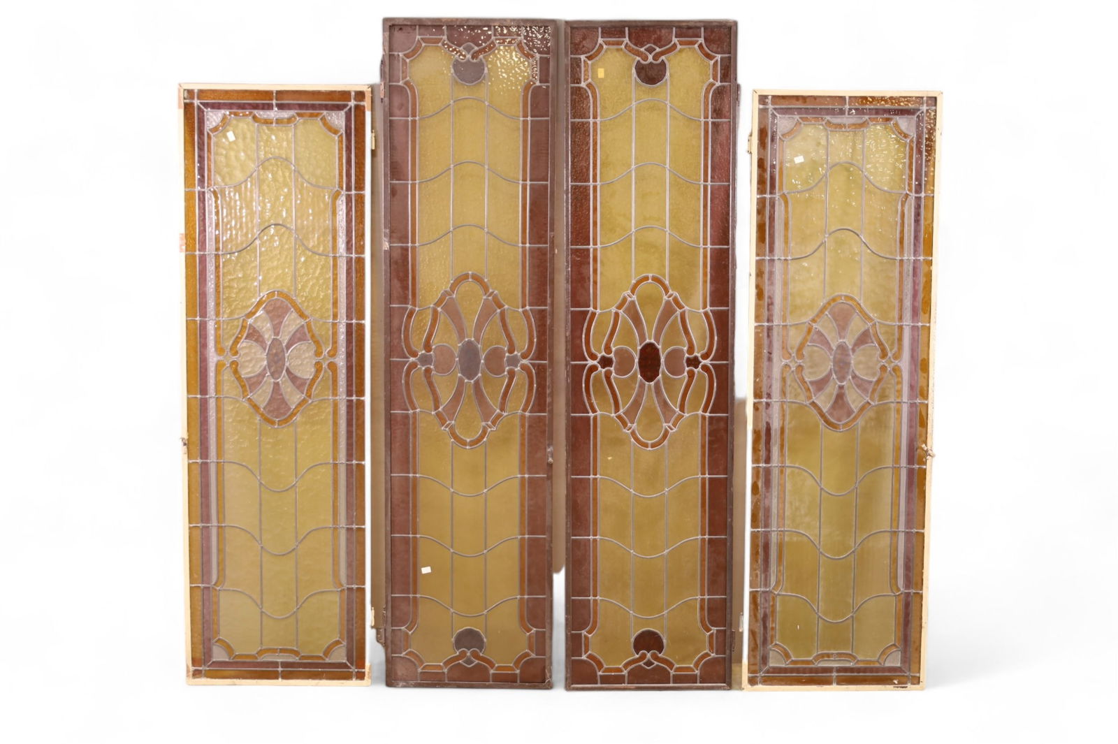 4 LEADED GLASS WINDOWS (1 of 3)