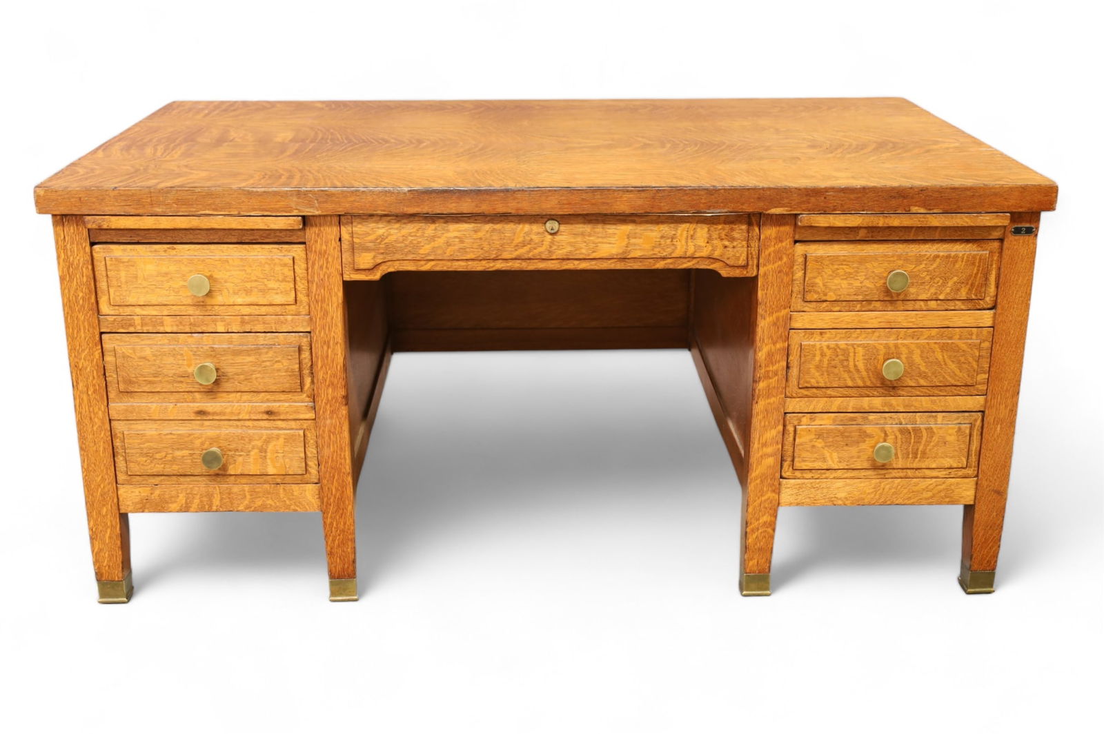 LARGE AMERICAN OAK DESK (1 of 8)