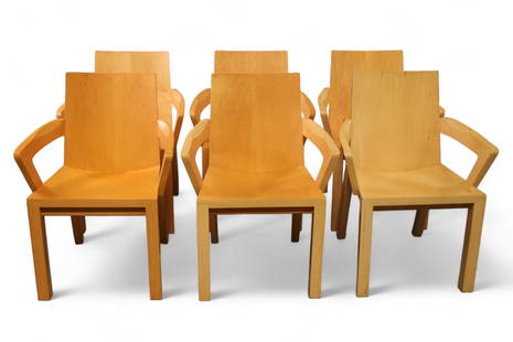 Six Dakota Jackson Library Chairs (as is): The Library Chair is the quintessential, well-designed, highly styled chair for both institutional and residential use. It was first commissioned for the San Francisco Public Library in 1996 and is re