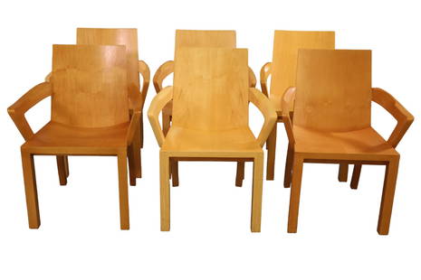 Six Dakota Jackson Library Chairs (as is): The Library Chair is the quintessential, well-designed, highly styled chair for both institutional and residential use. It was first commissioned for the San Francisco Public Library in 1996 and is re