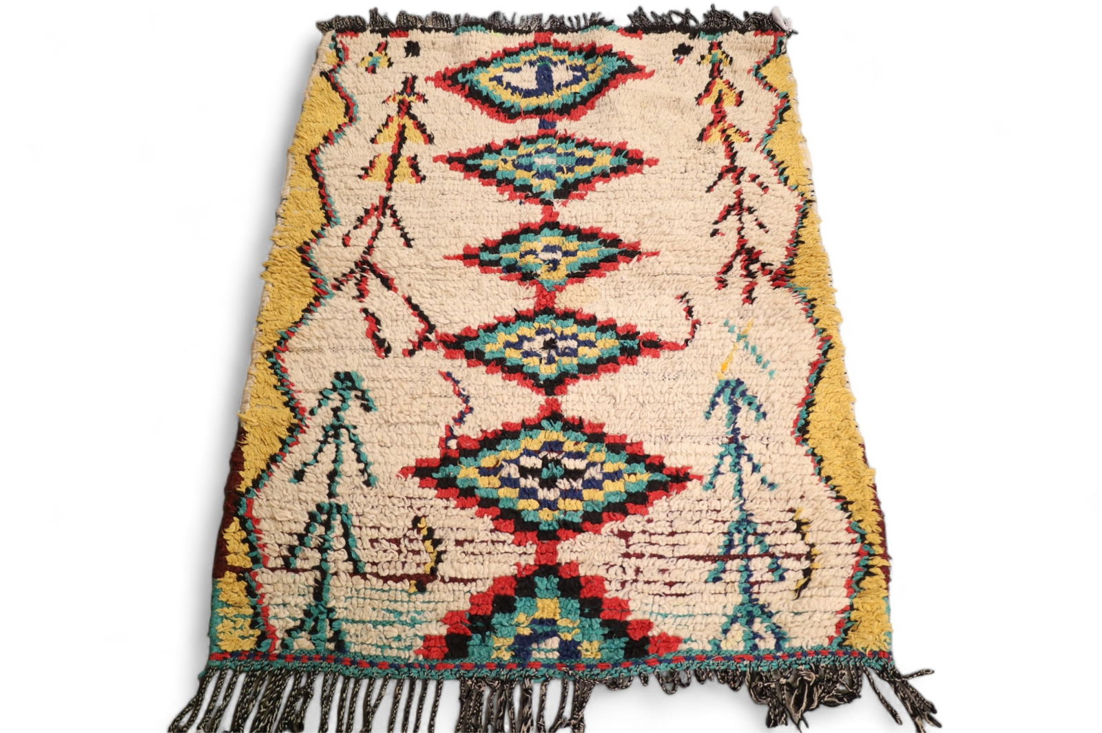 APPROX 4' 2" x 3' HANDMADE WOOL RUG (1 of 3)