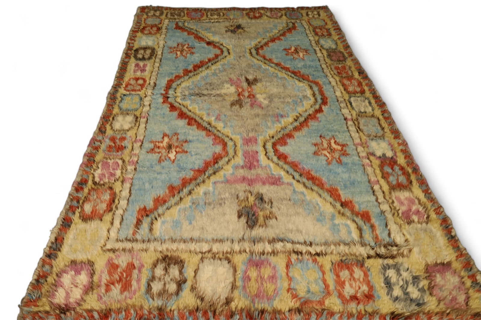 APPROX 9' x 6' 1" HANDMADE WOOL RUG (1 of 4)