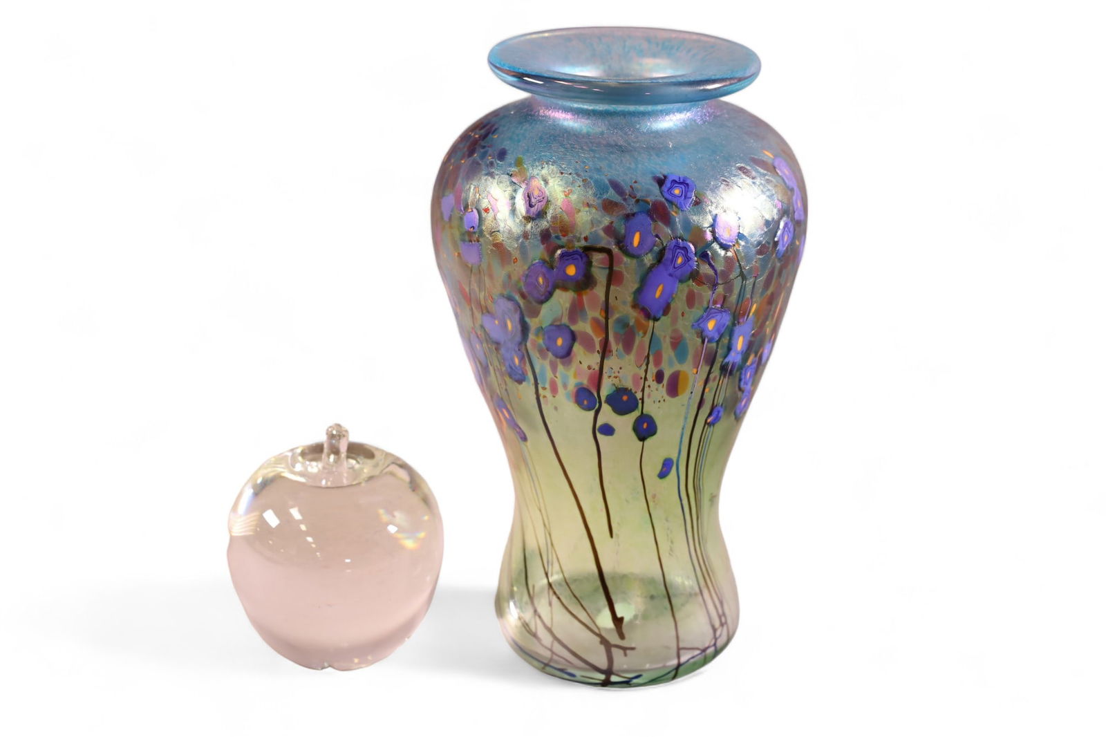ROBERT HELD ART GLASS VASE & STEUBEN APPLE (1 of 4)