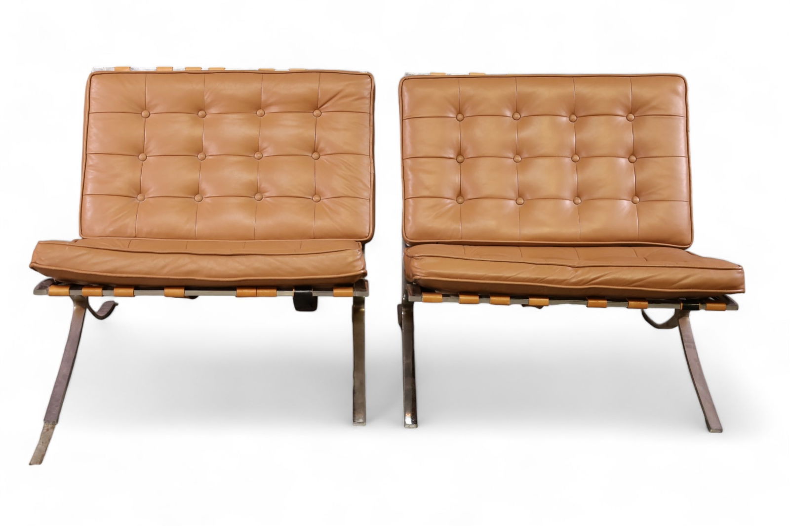 PAIR OF BARCELONA STYLE LOUNGE CHAIRS (1 of 7)