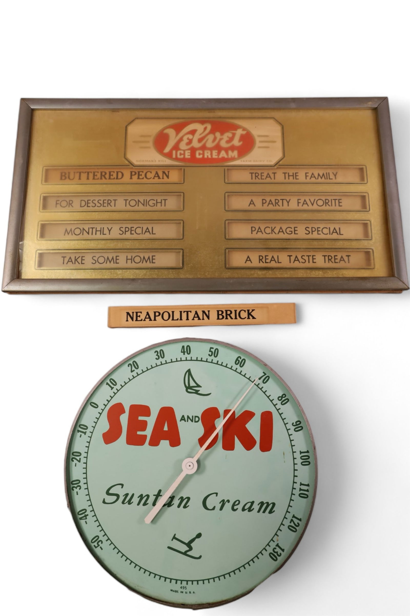 VELVET ICE CREAM DISPLAY & SUN TAN THERMOMETER (1 of 4)