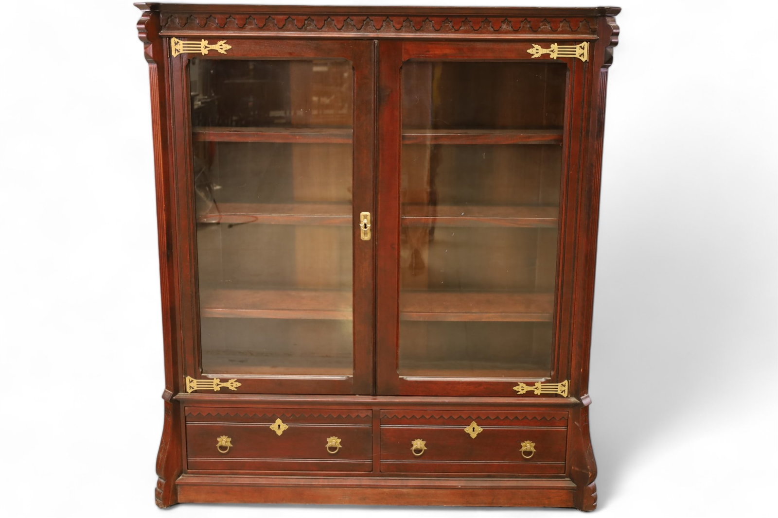 EASTLAKE VICTORIAN WALNUT BOOKCASE (1 of 4)