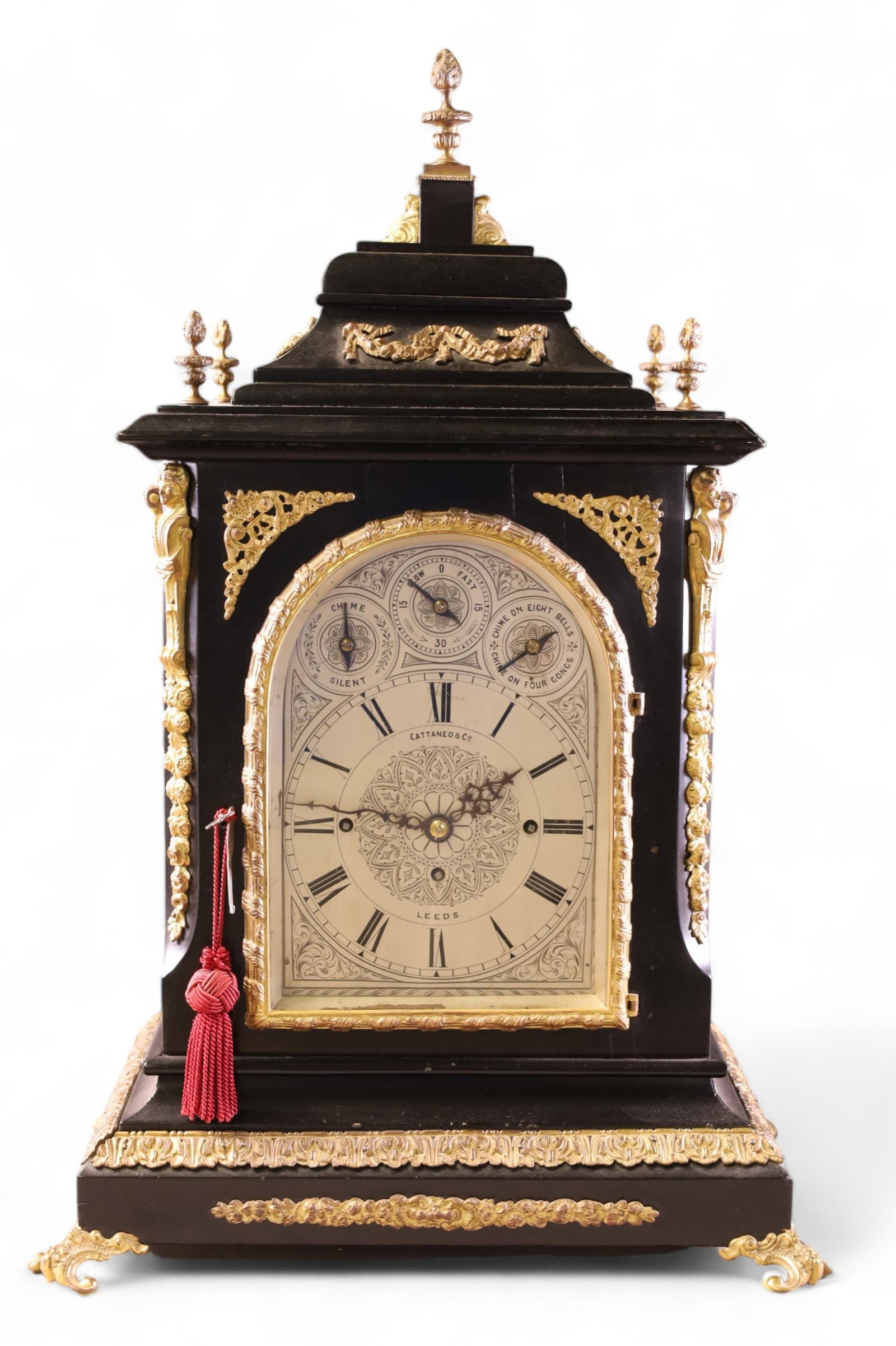 CATTANEO & CO LEEDS BRACKET CLOCK (1 of 8)
