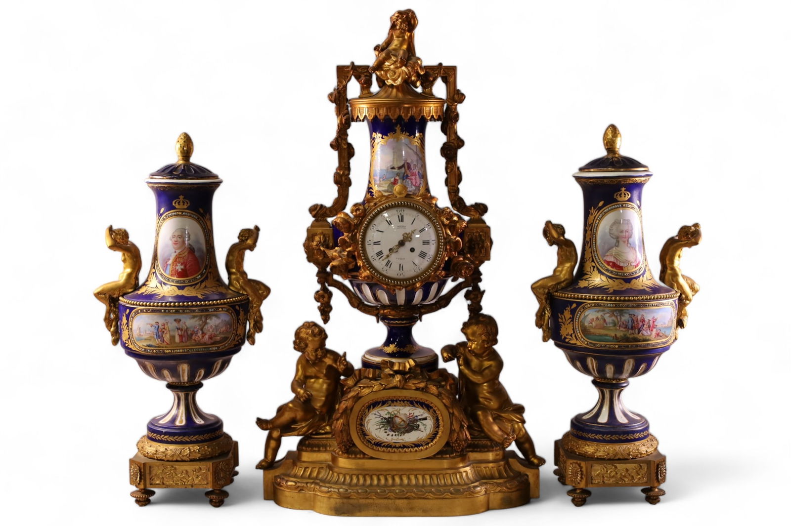 MONUMENTAL FRENCH BRONZE CLOCK SET (1 of 17)