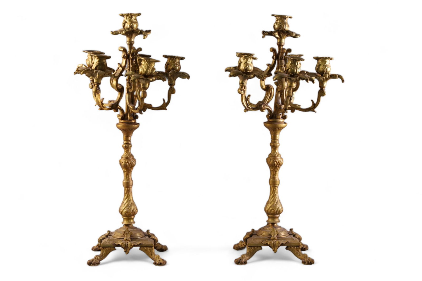 PAIR OF BRONZE CANDELABRAS (1 of 5)