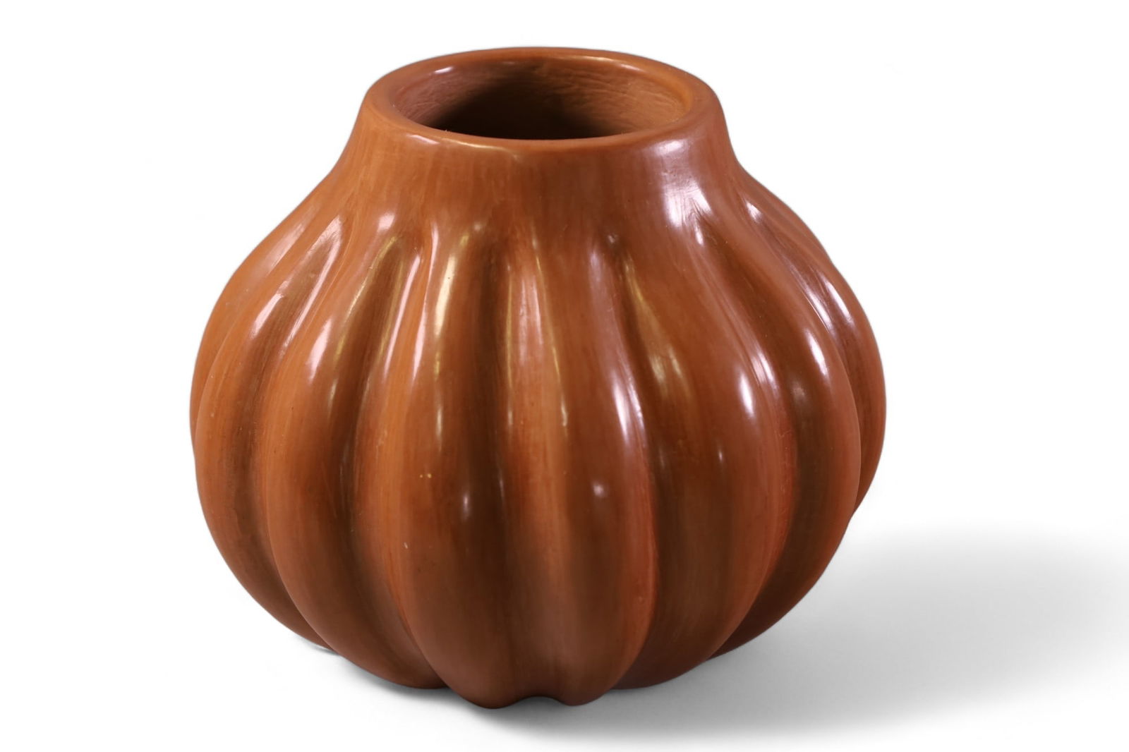 HELEN SHUPLA REDWARE "MELON VASE" (1 of 4)