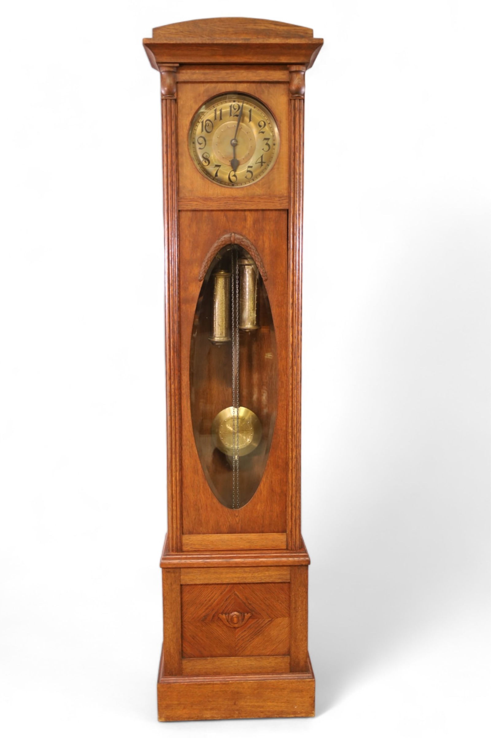 OAK GRANDFATHER CLOCK (1 of 2)