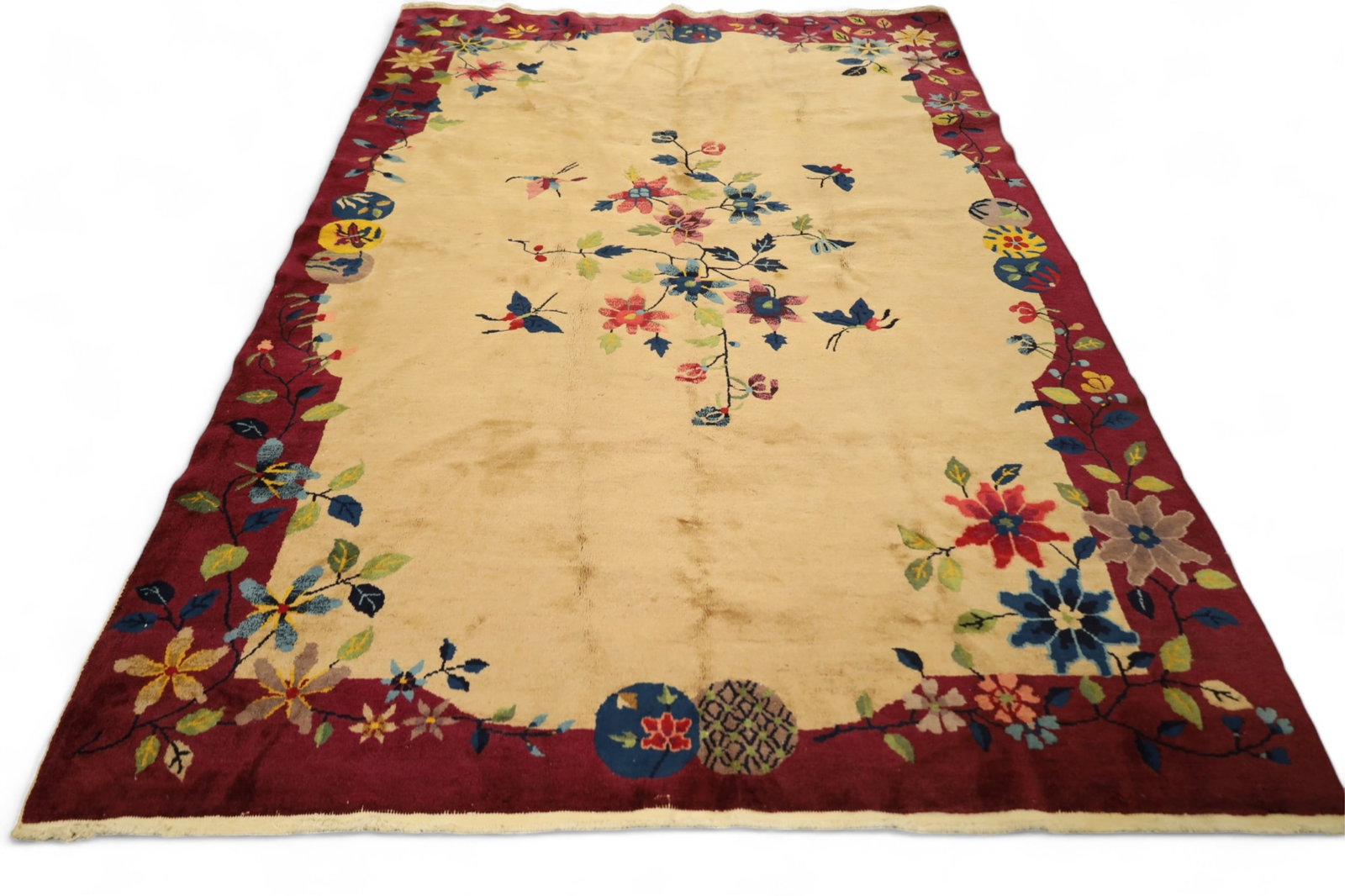 APPROX 8' 10" x 5' 11" CHINESE WOOL RUG (1 of 6)