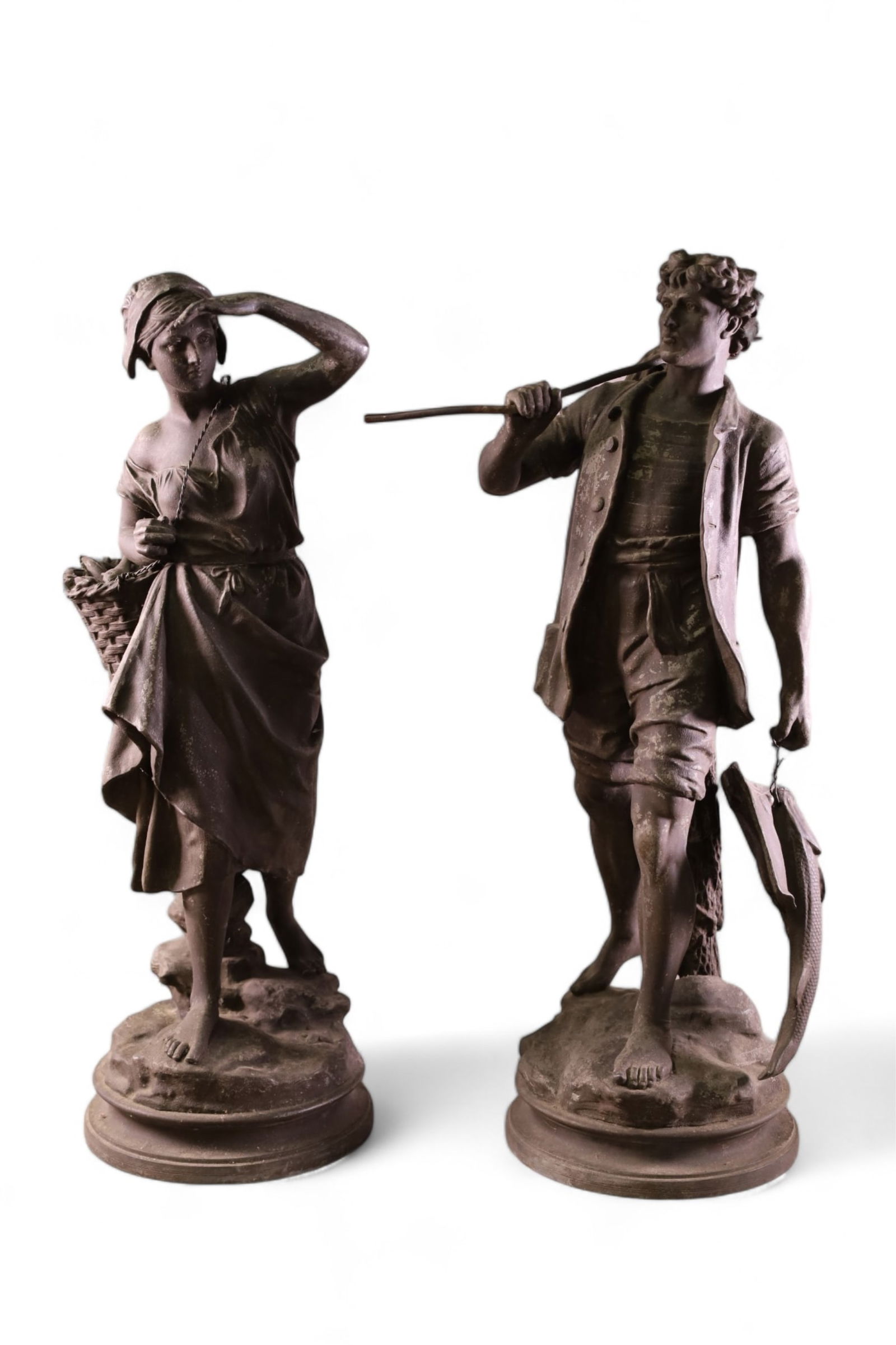 2 LARGE VICTORIAN SPELTER STATUES (1 of 3)