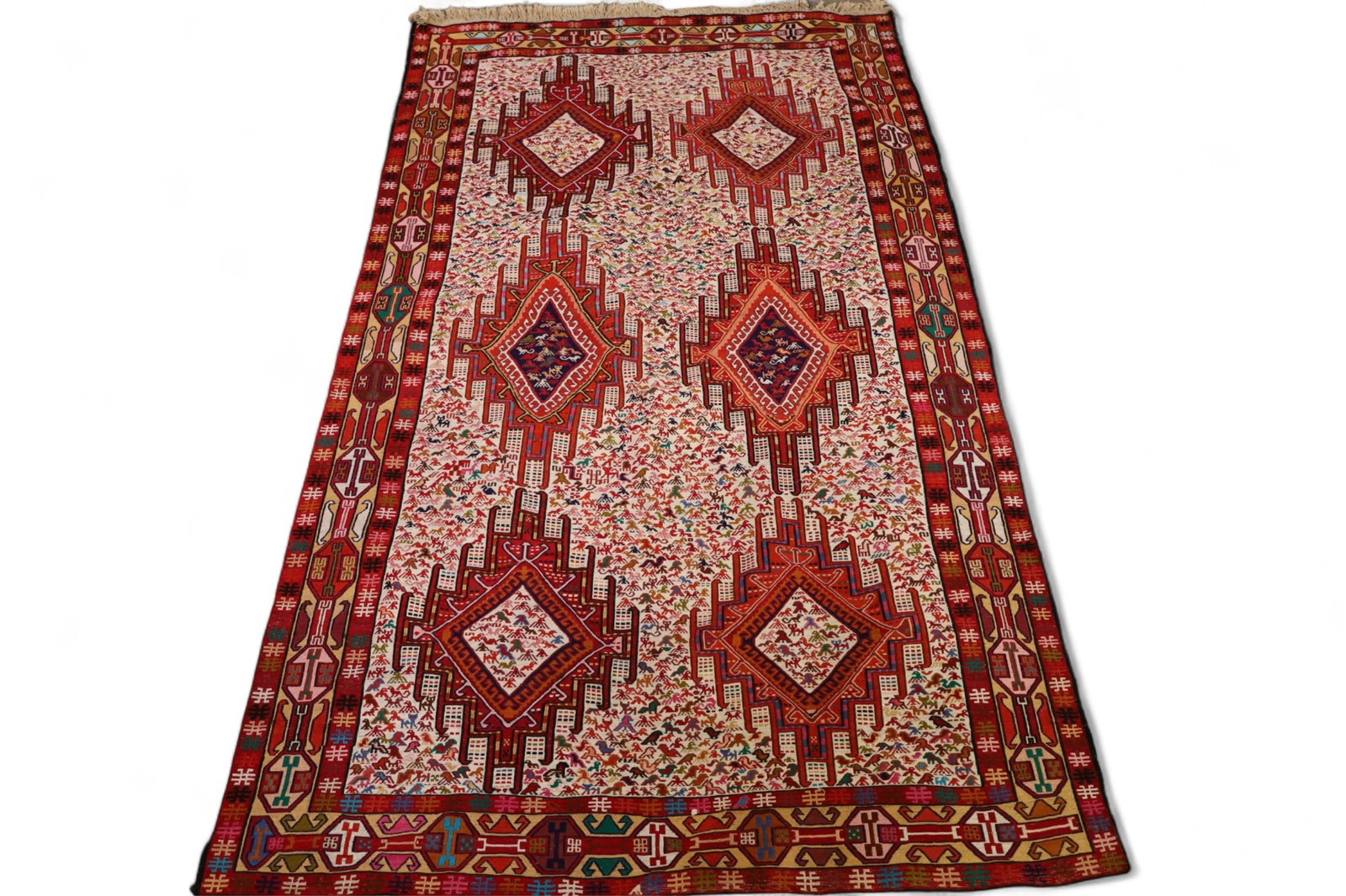 APPROX 6' 5" x 3' 10" HANDMADE WOOL RUG (1 of 2)