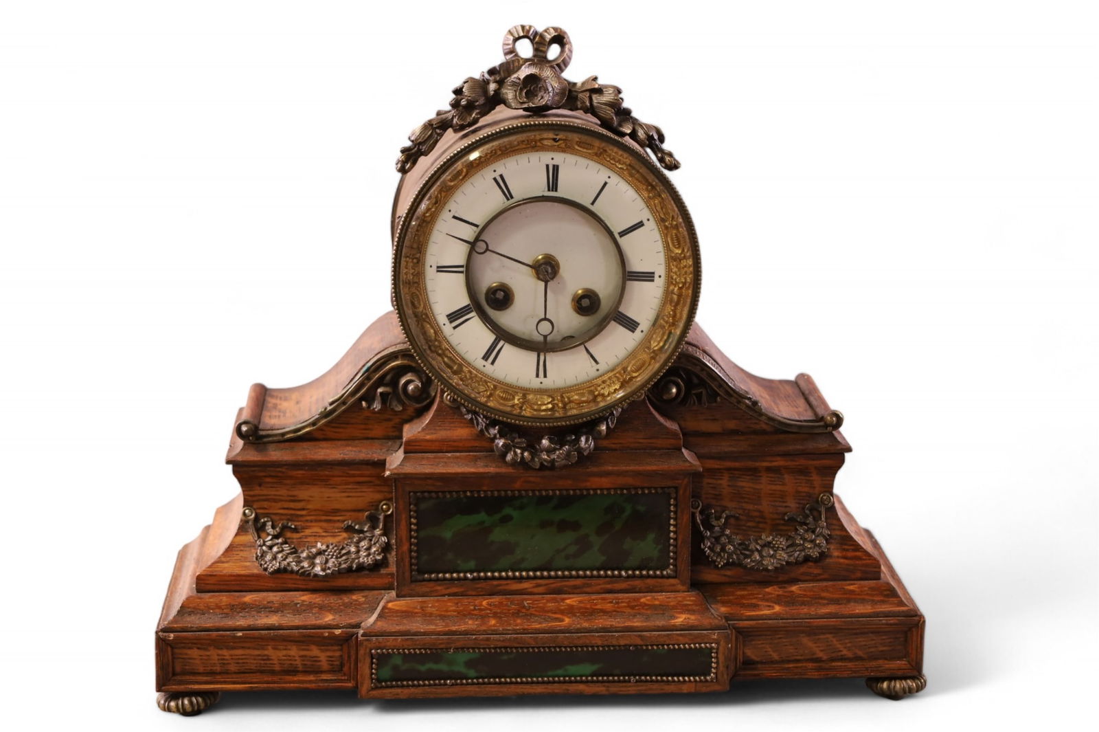 FRENCH OAK MANTLE CLOCK (1 of 2)