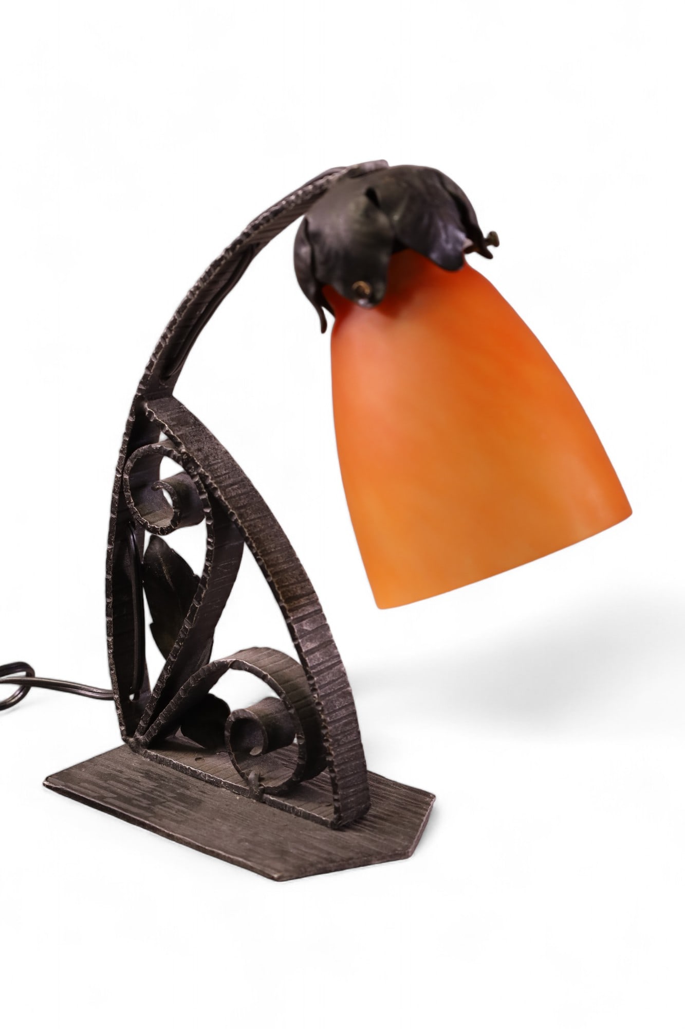 FRENCH DESK LAMP W/ GLASS SHADE (1 of 2)