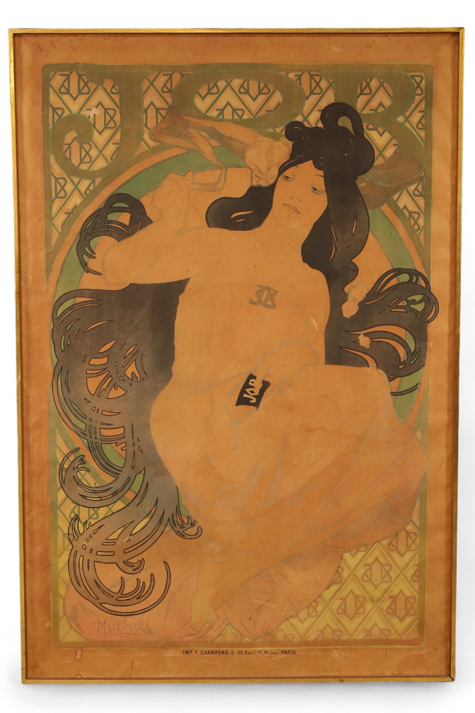 LARGE MUCHA "JOB" LITHOGRAPH POSTER (1 of 8)