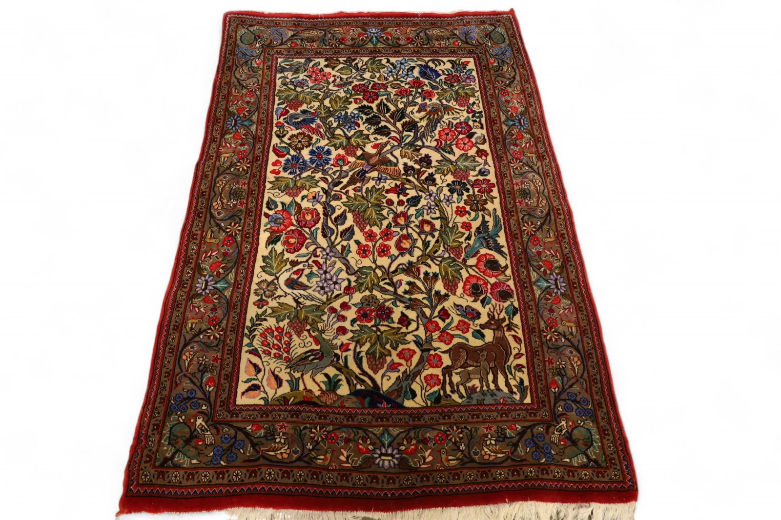 APPROX 5' 3" x 3' 4" HANDMADE WOOL RUG (1 of 4)