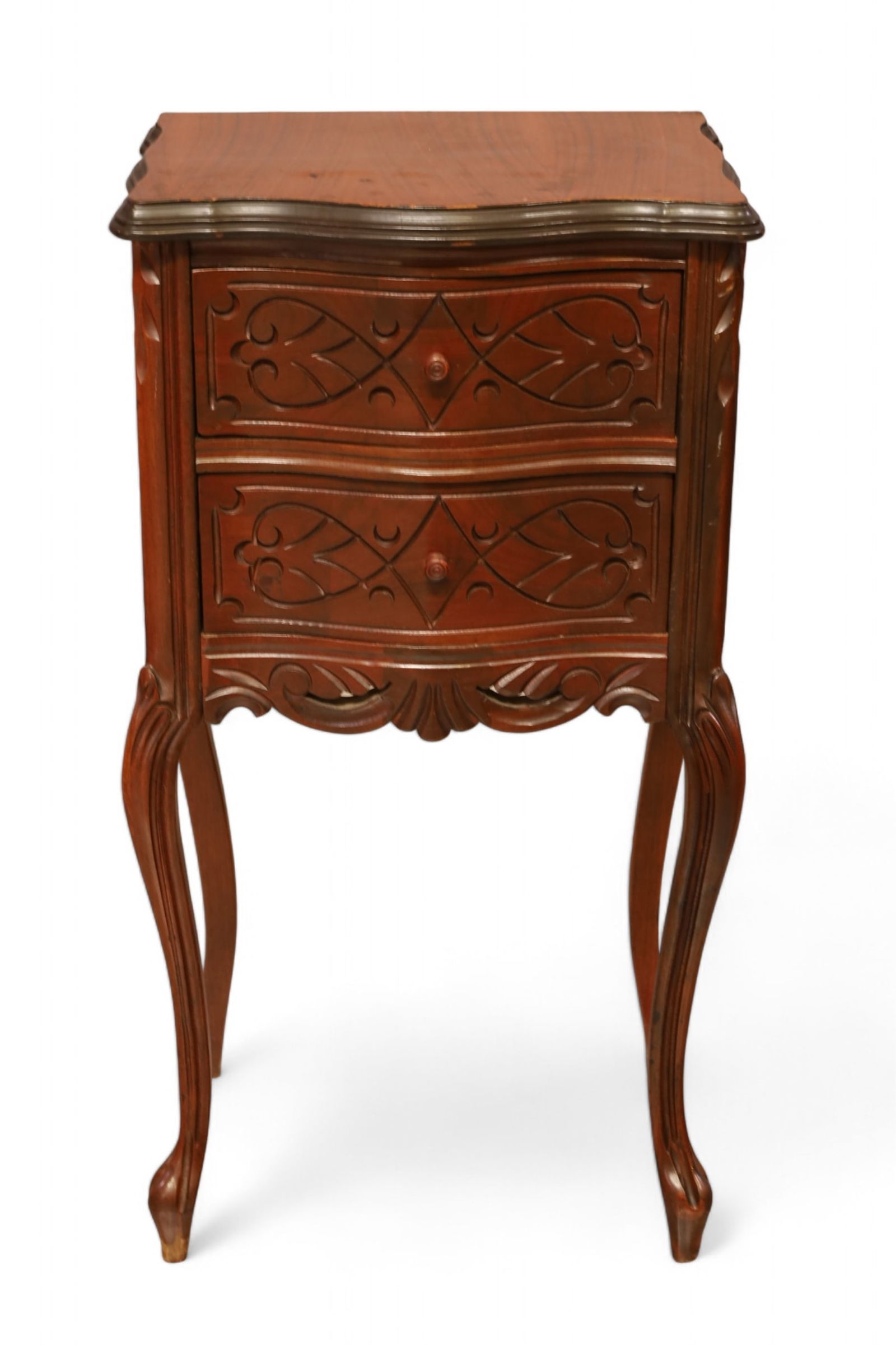 1920'S FRENCH STYLE TWO DRAWER NIGHTSTAND (1 of 2)