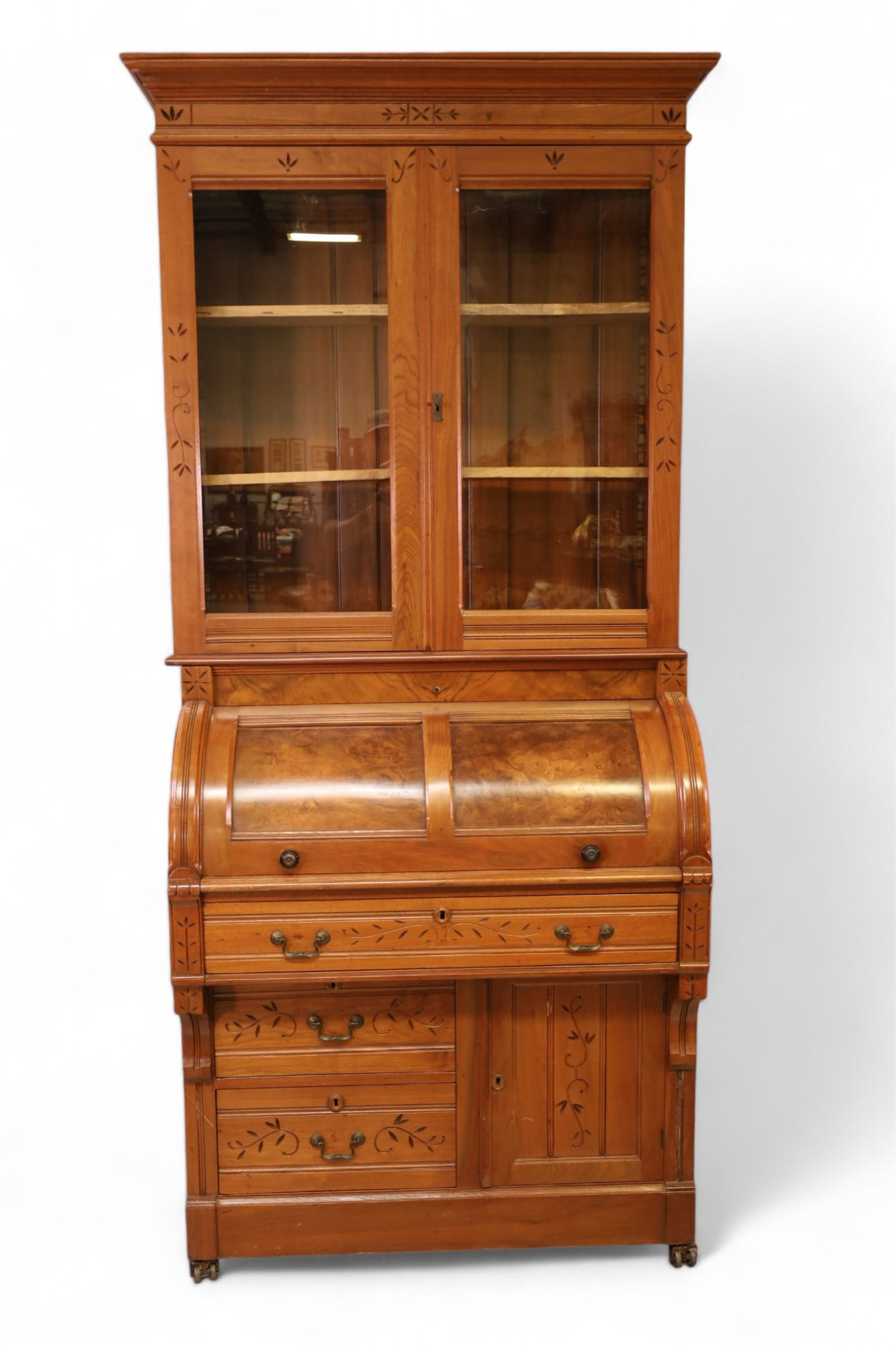 VICTORIAN CYLINDER ROLL DESK (1 of 4)