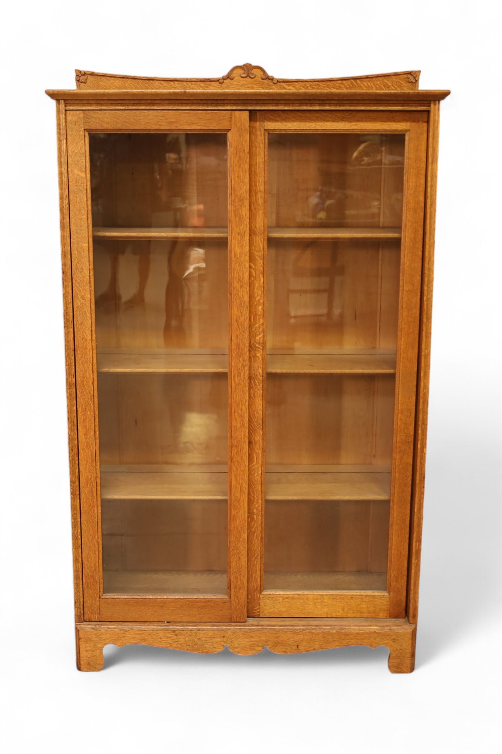 ANTIQUE OAK SLIDING DOOR CABINET (1 of 3)