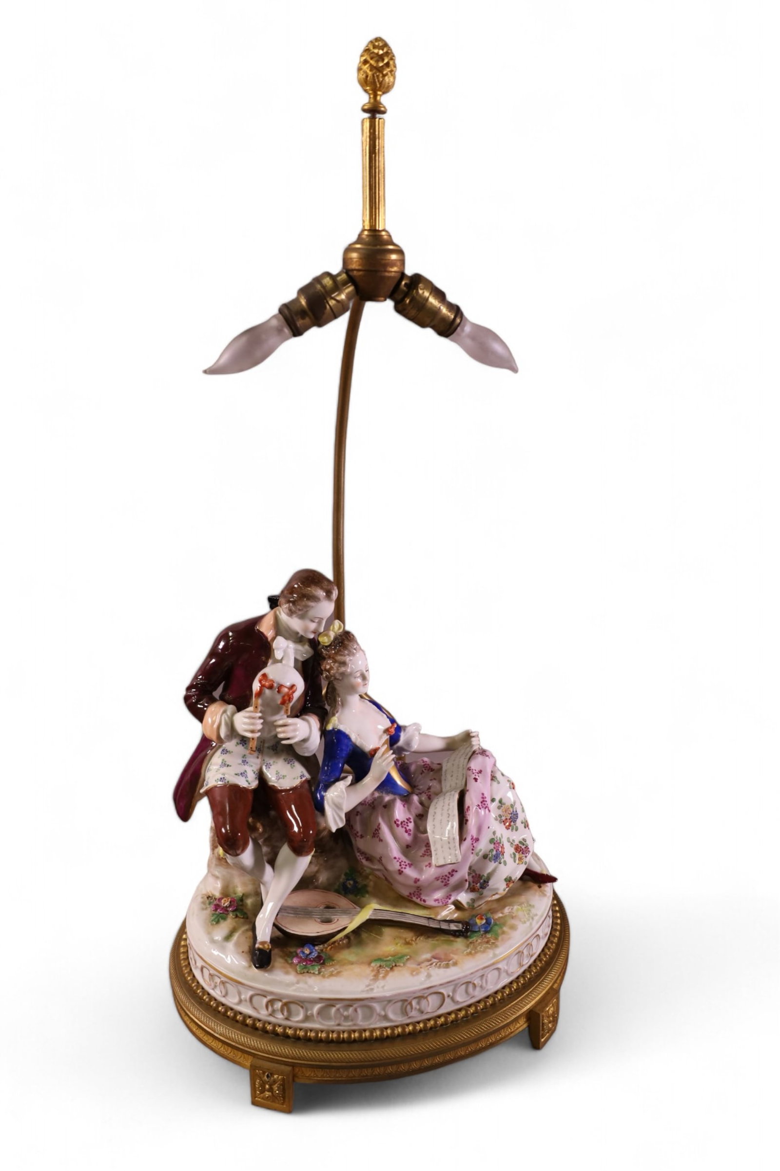 DRESDEN STYLE PORCELAIN LAMP (1 of 3)