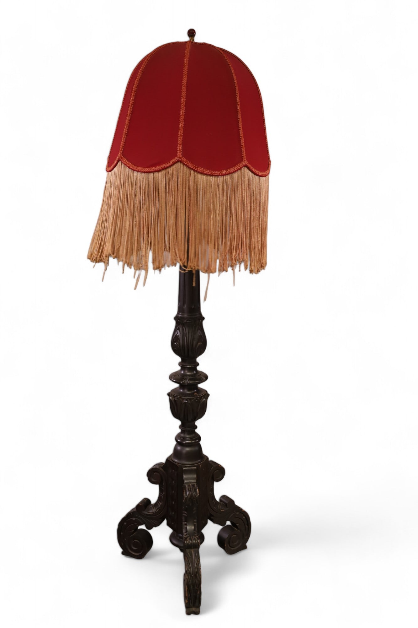 ANTIQUE CARVED WOOD FLOOR LAMP (1 of 2)