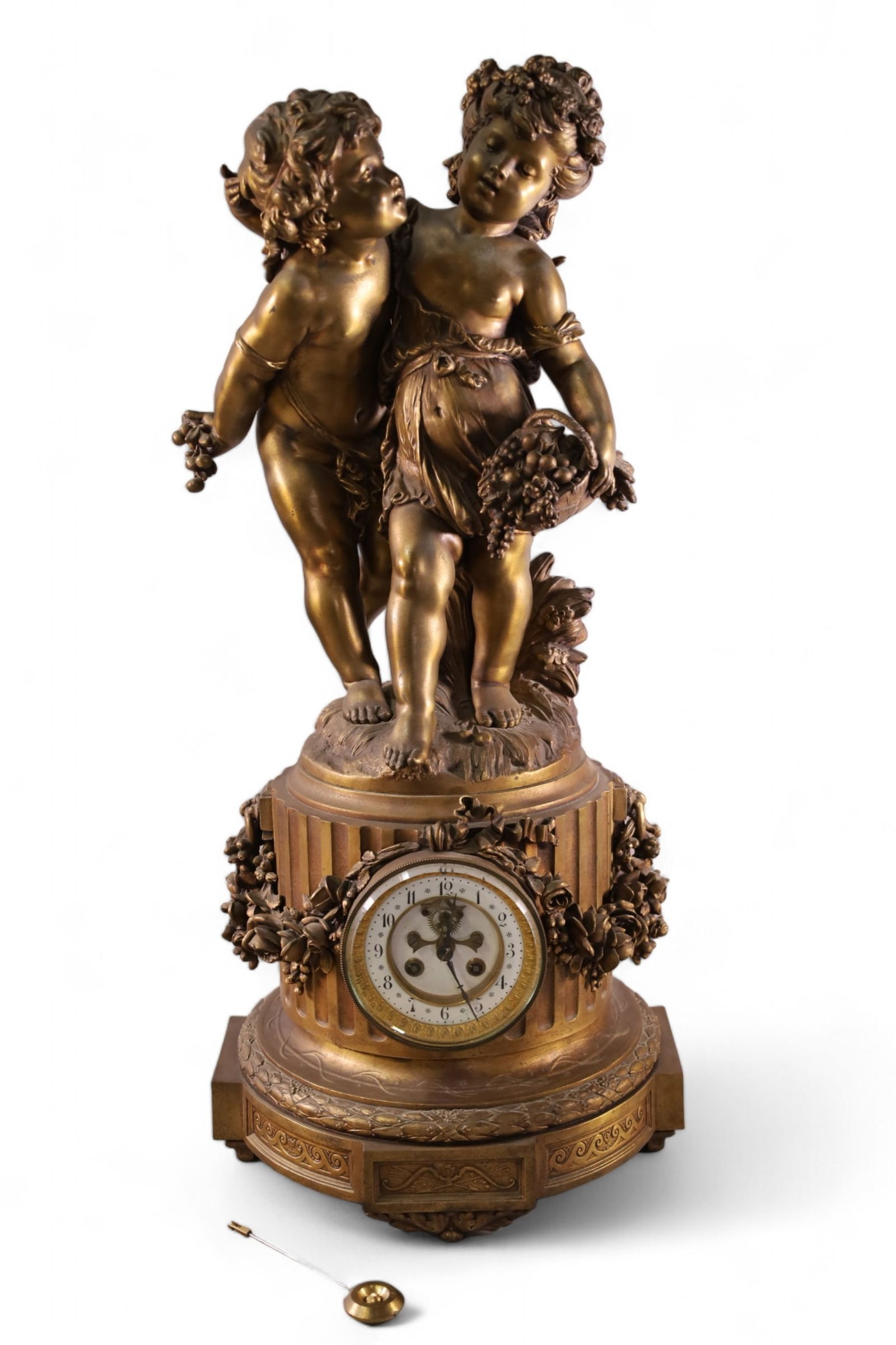 BRONZE FIGURAL MANTLE CLOCK (1 of 4)