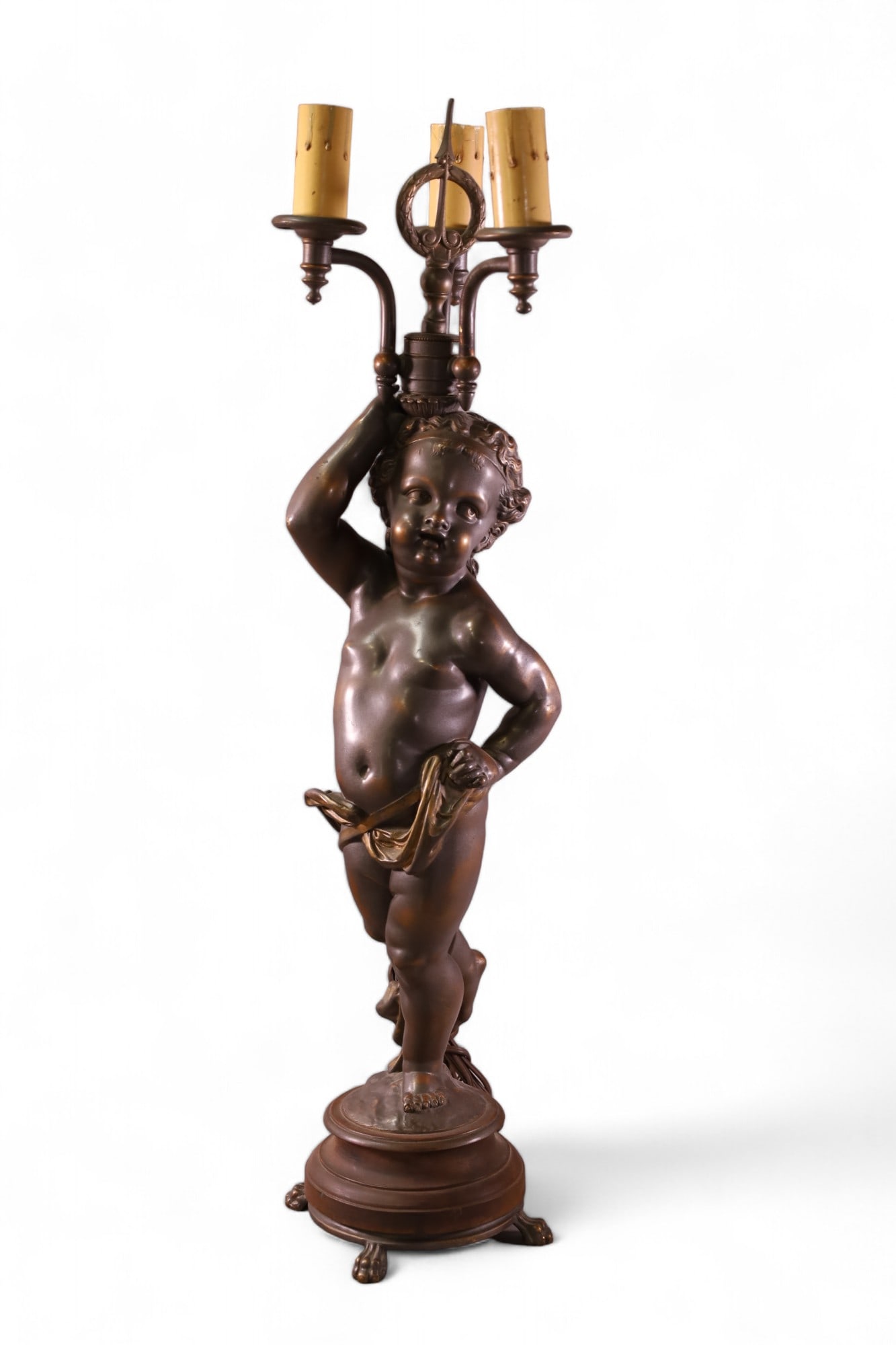 TALL FIGURAL BRONZE LAMP (1 of 2)
