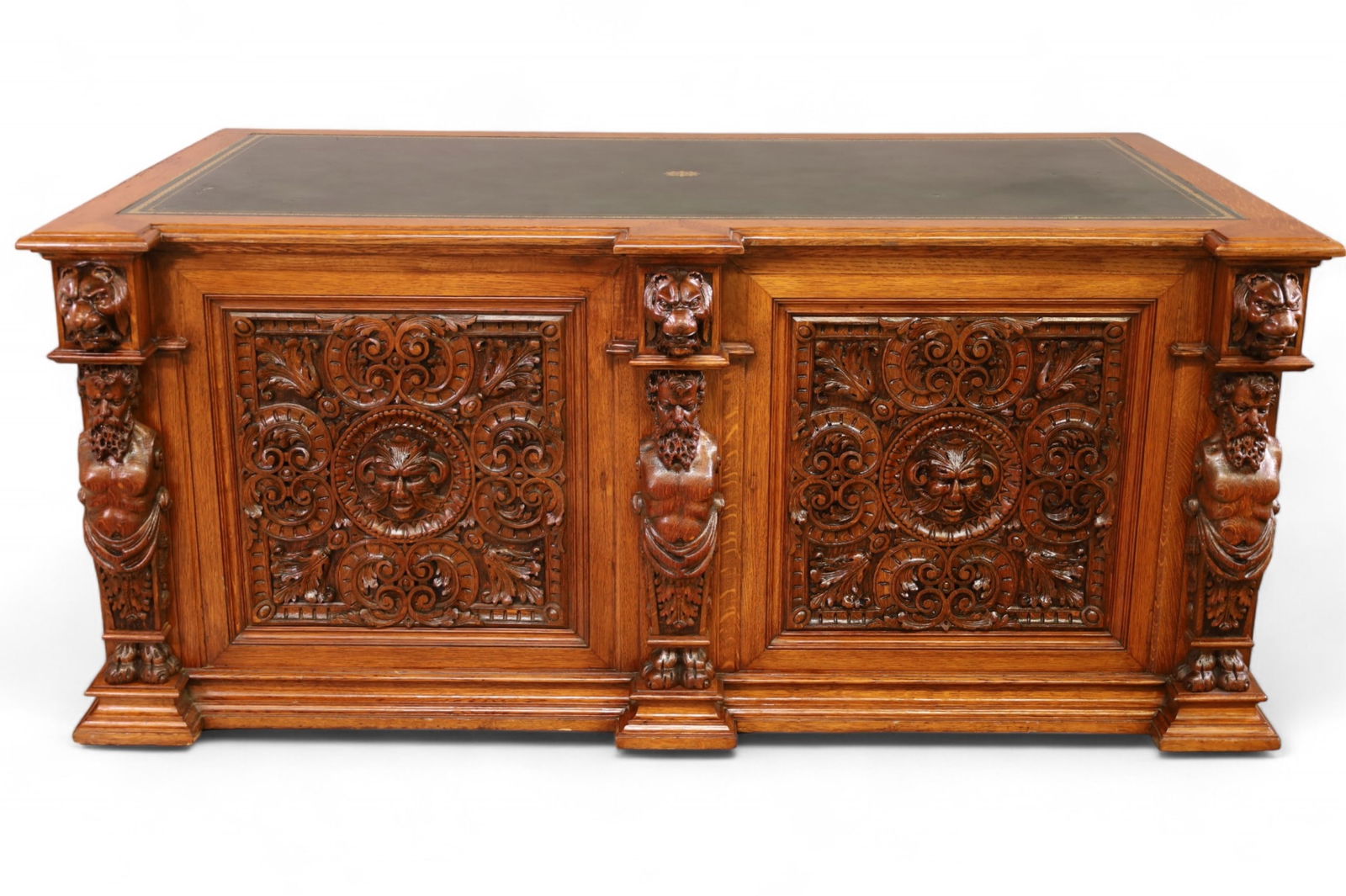 LARGE RJ HORNER? AM. OAK EXECUTIVE DESK (1 of 7)