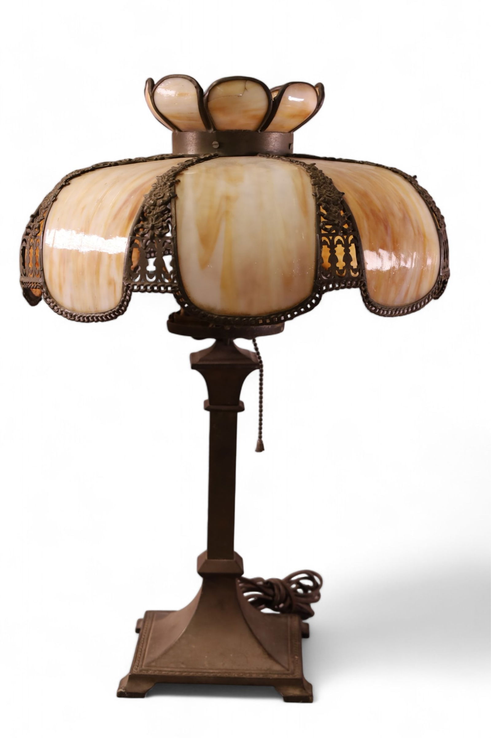 SLAG GLASS TABLE LAMP (1 of 3)