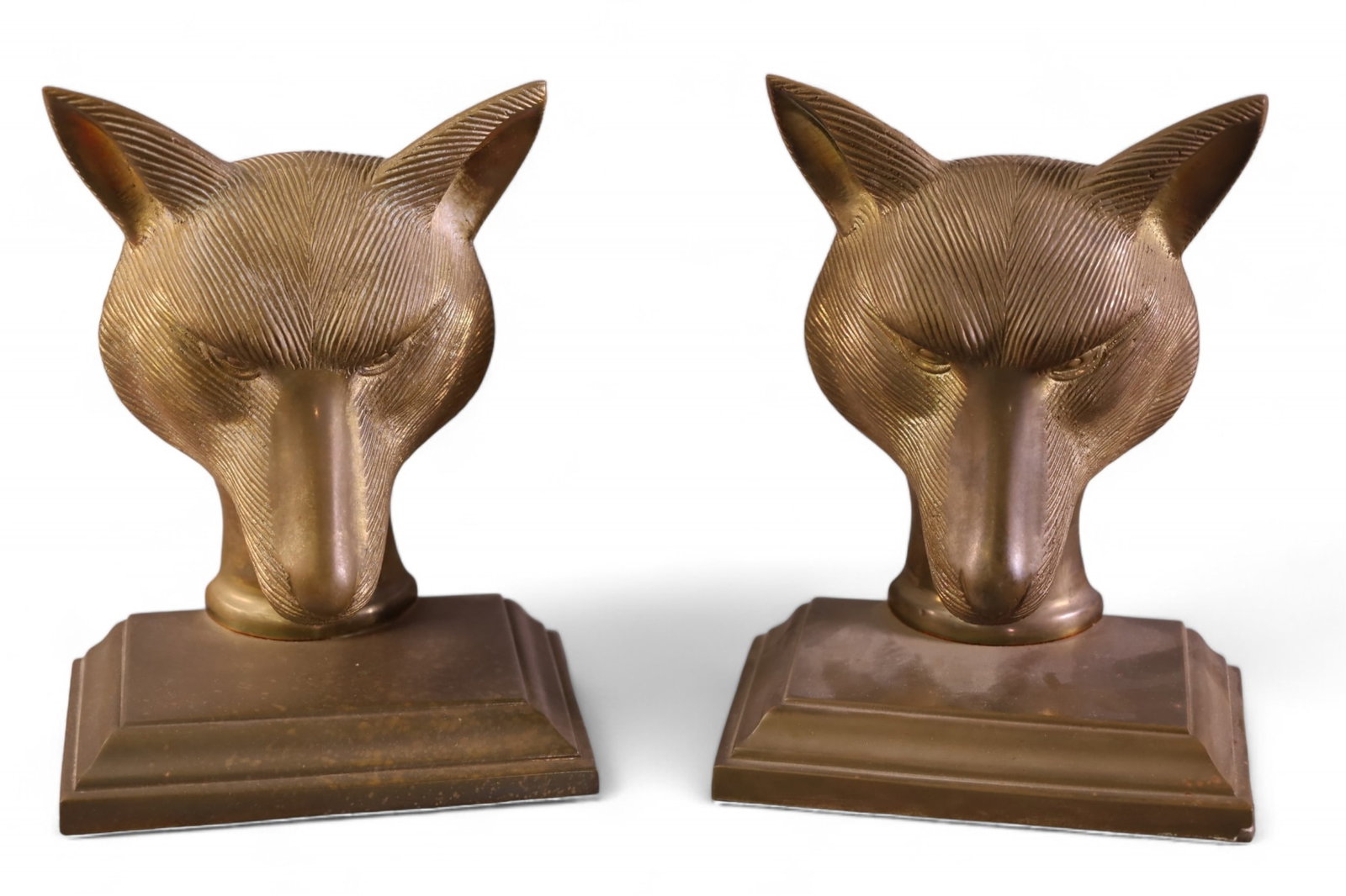 PAIR OF BRASS BOOKENDS (1 of 2)