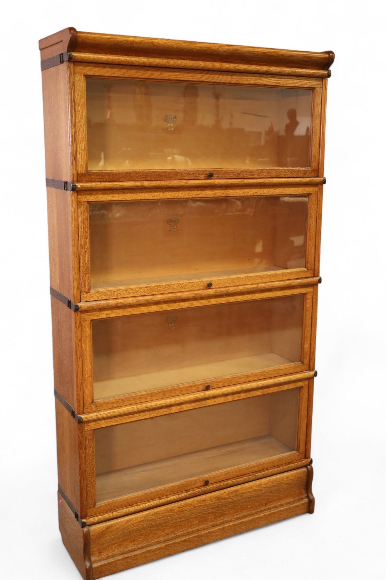 4 STACK AM. OAK MACY LAWYER'S BOOKCASE (1 of 3)