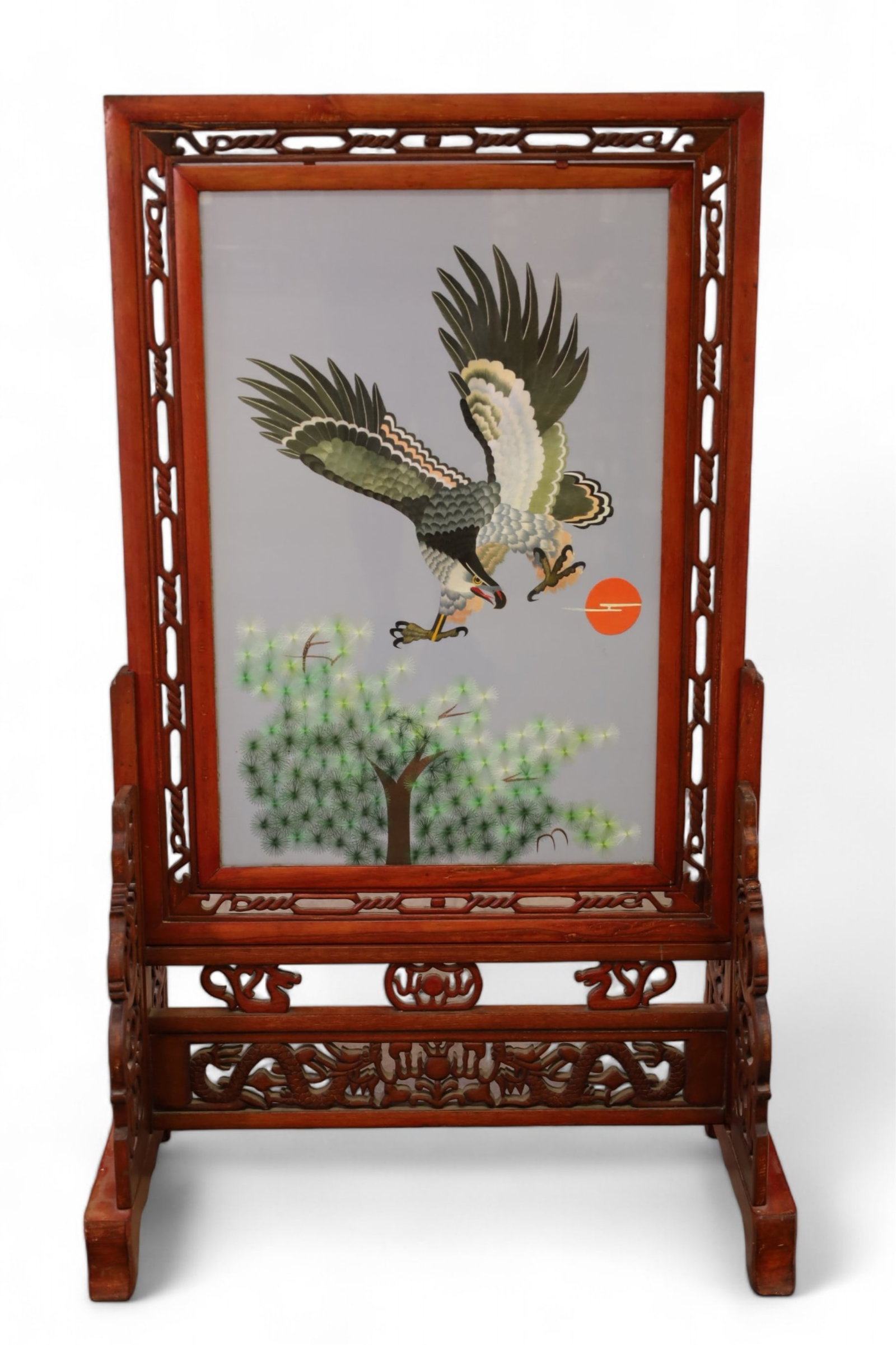 CHINESE PANEL IN HARDWOOD FRAME (1 of 2)