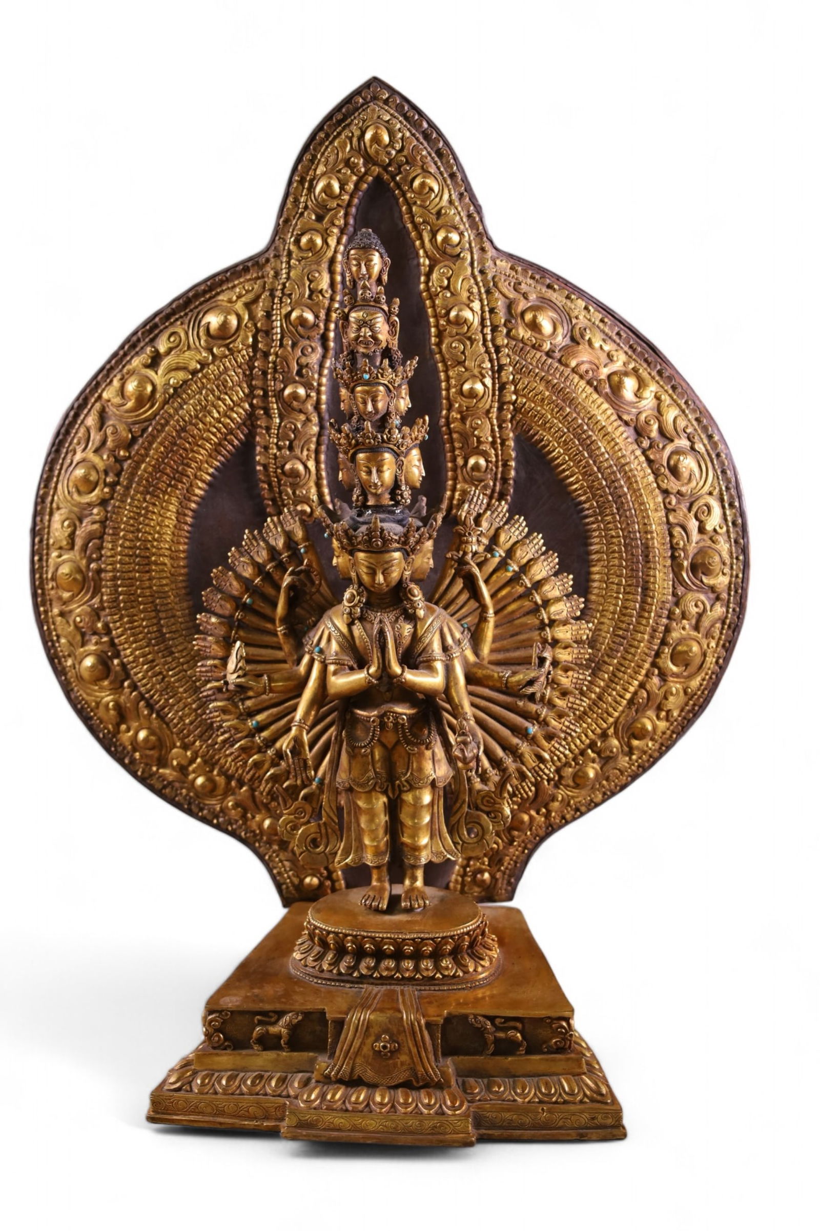 TIBETAN BRONZE GILT STATUE (1 of 3)