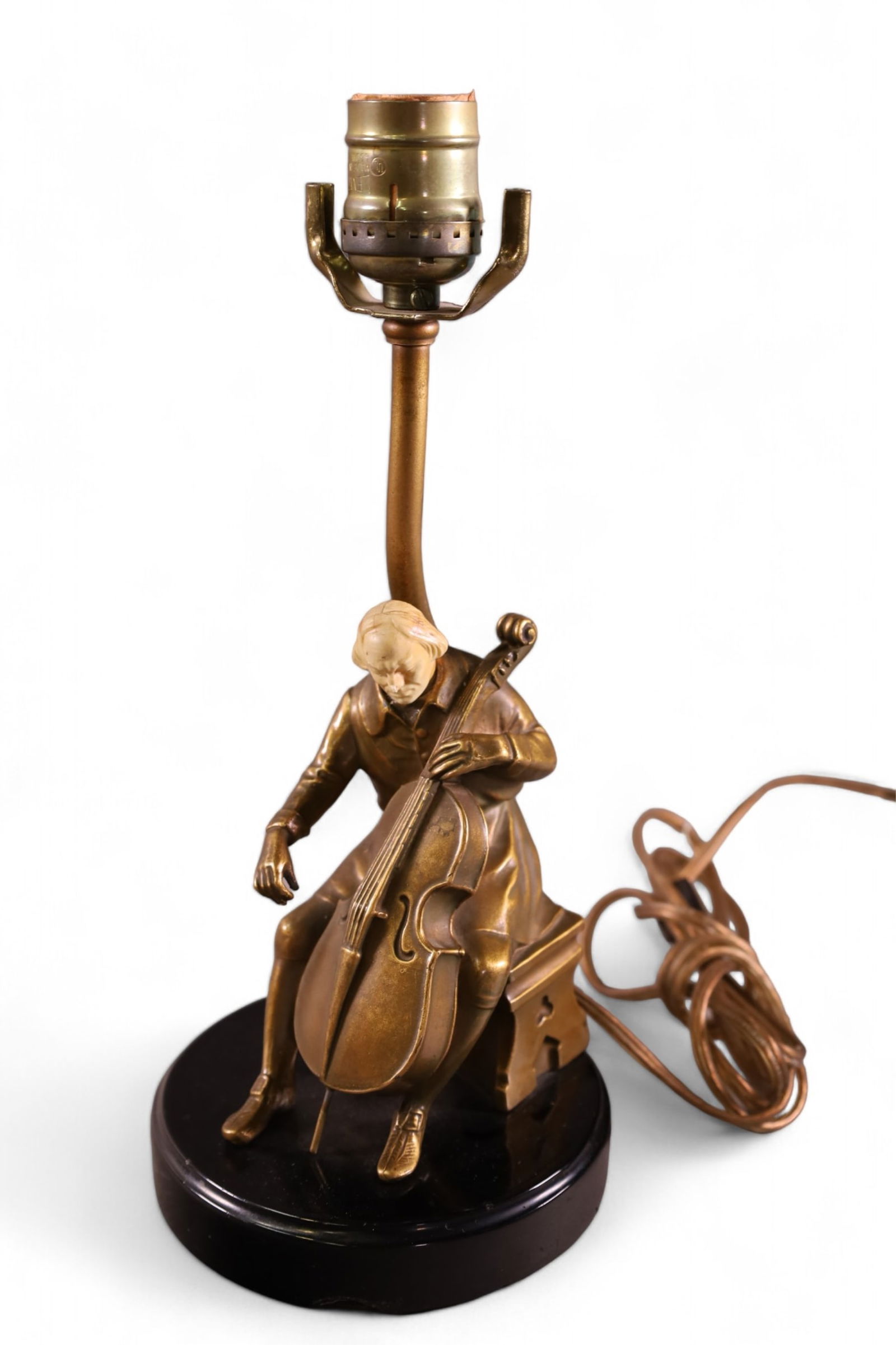 FIGURAL MUSICIAN  BRONZE TABLE LAMP (1 of 2)
