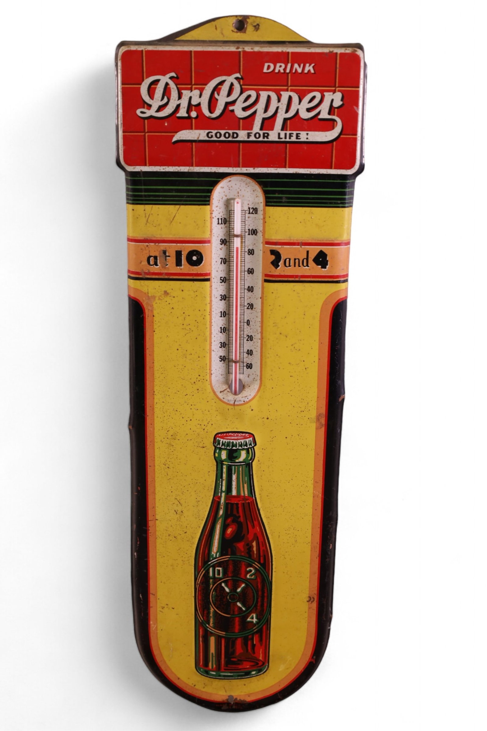 1939 DRINK DR. PEPPER TIN THERMOMETER (1 of 2)