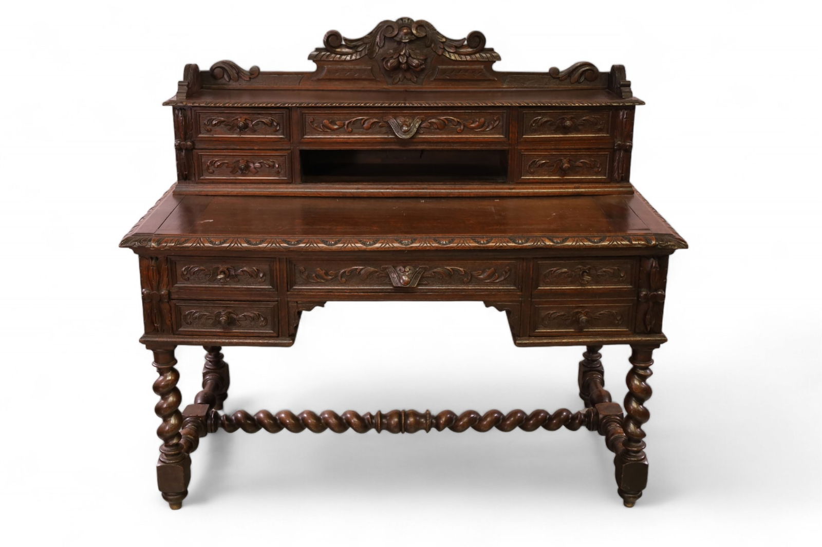 HIGHLY CARVED 19TH CENTURY FRENCH DESK (1 of 7)