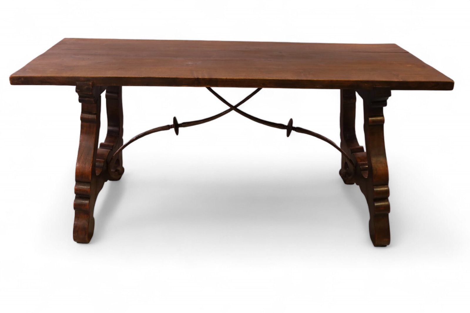 1920'S SPANISH IRON TRESTLE DINING TABLE (1 of 4)