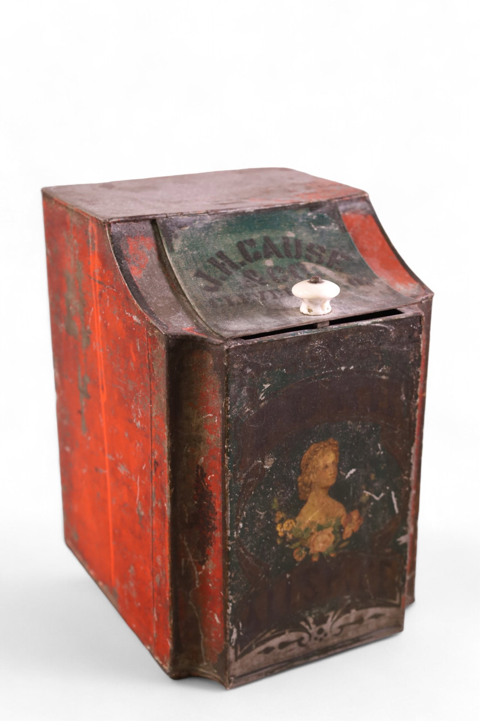 19TH CENTURY TOLEWARE SPICE OR COFFEE TIN (1 of 4)