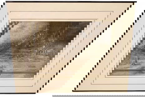 PETER MILTON FRAMED ETCHING: SIGNED IN LIGHT RIGHT, No 64/175. TITLED "PASSAGE II" 23 1/2" x 17 1/2" IMAGE SIZE / 37" x 29" IN FRAME.