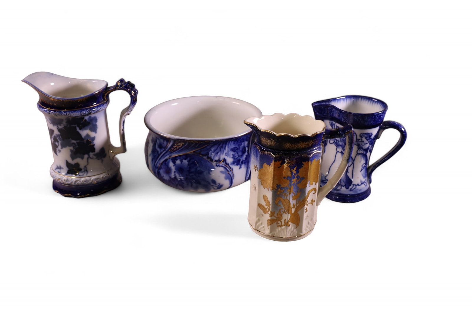 4 PIECES OF FLOW BLUE (1 of 3)