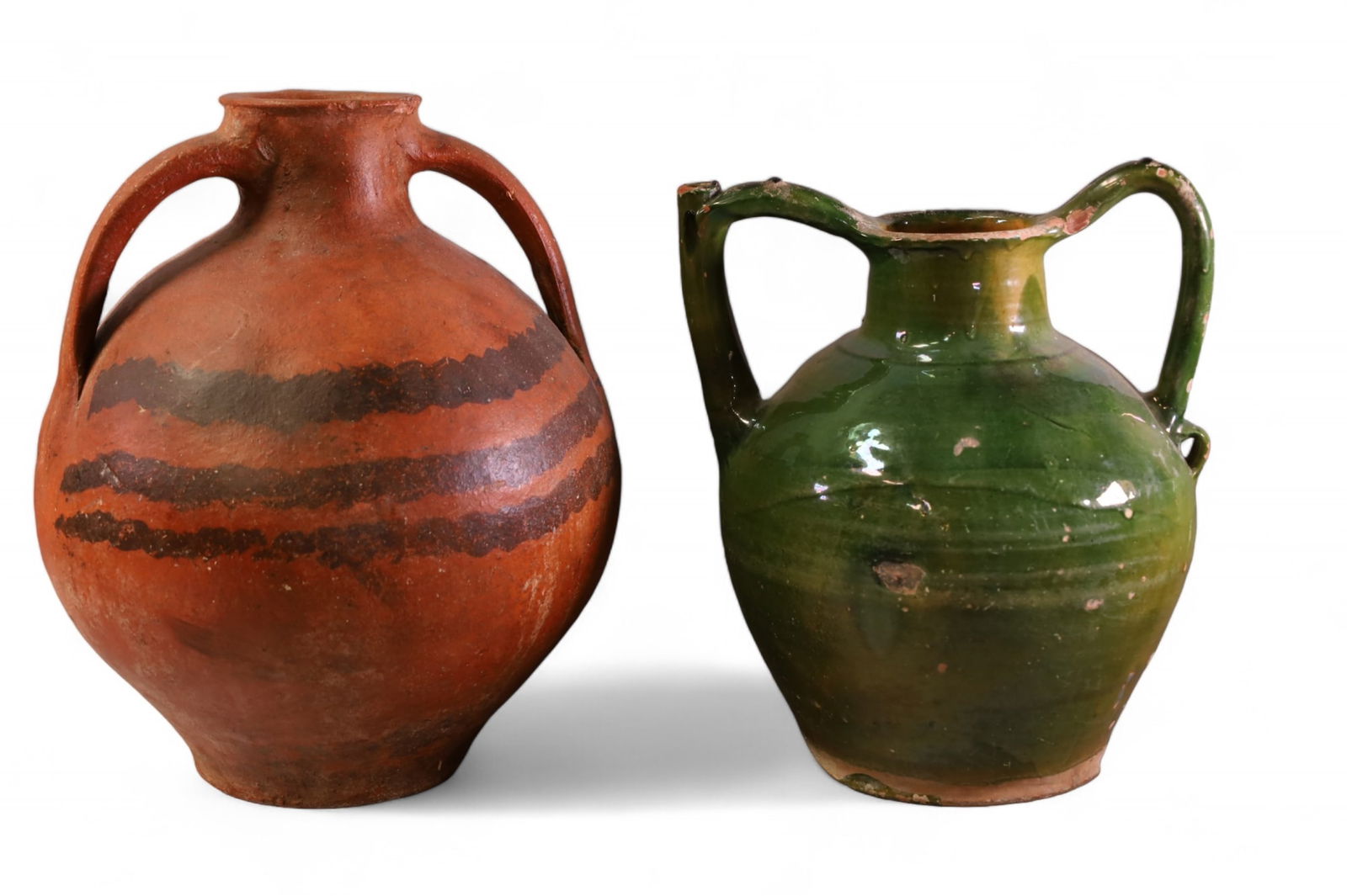 2 LARGE FRENCH POTTERY JUGS (1 of 2)