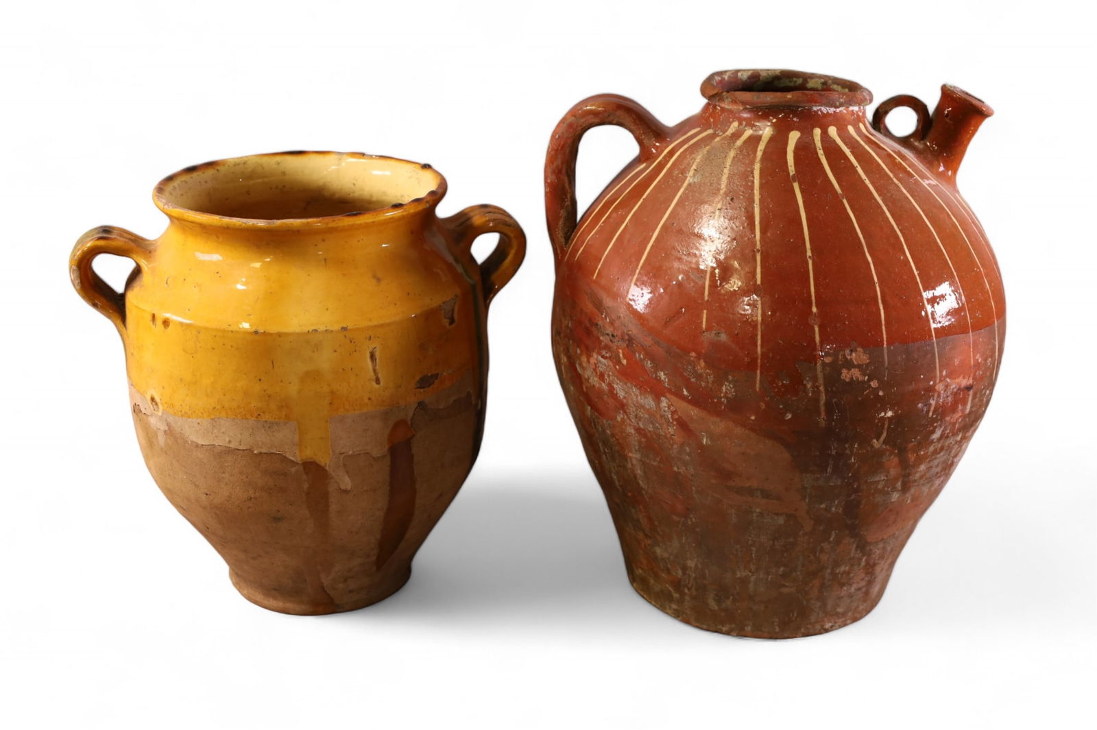 2 LARGE FRENCH POTTERY JUGS (1 of 3)