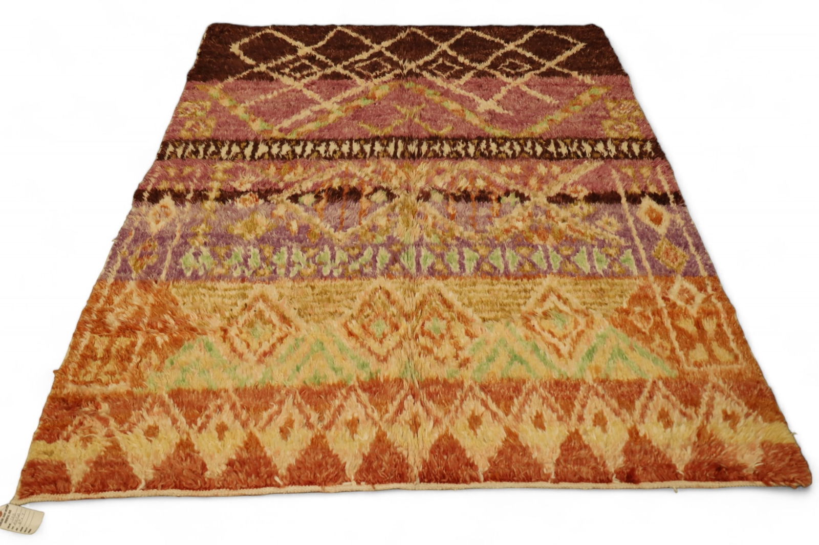 APPROX 5' 3" x 7' HANDMADE SHAG WOOL RUG (1 of 2)