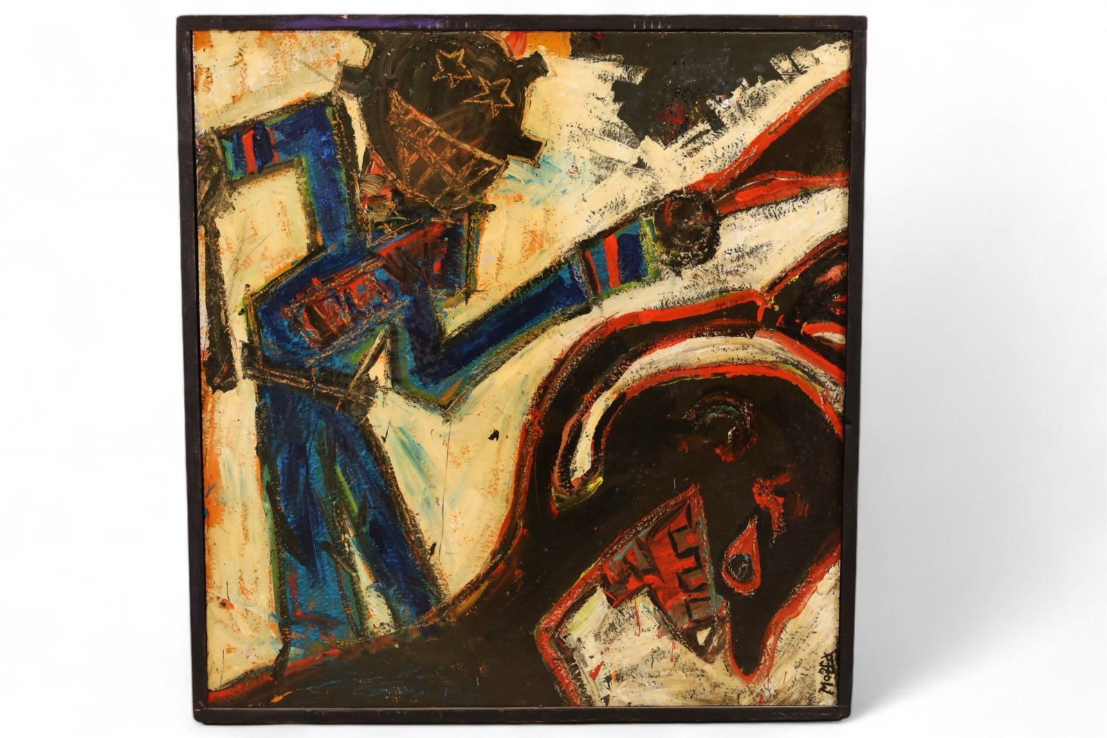 LARGE MID CENTURY MODERN ABSTRACT PAINTING (1 of 2)