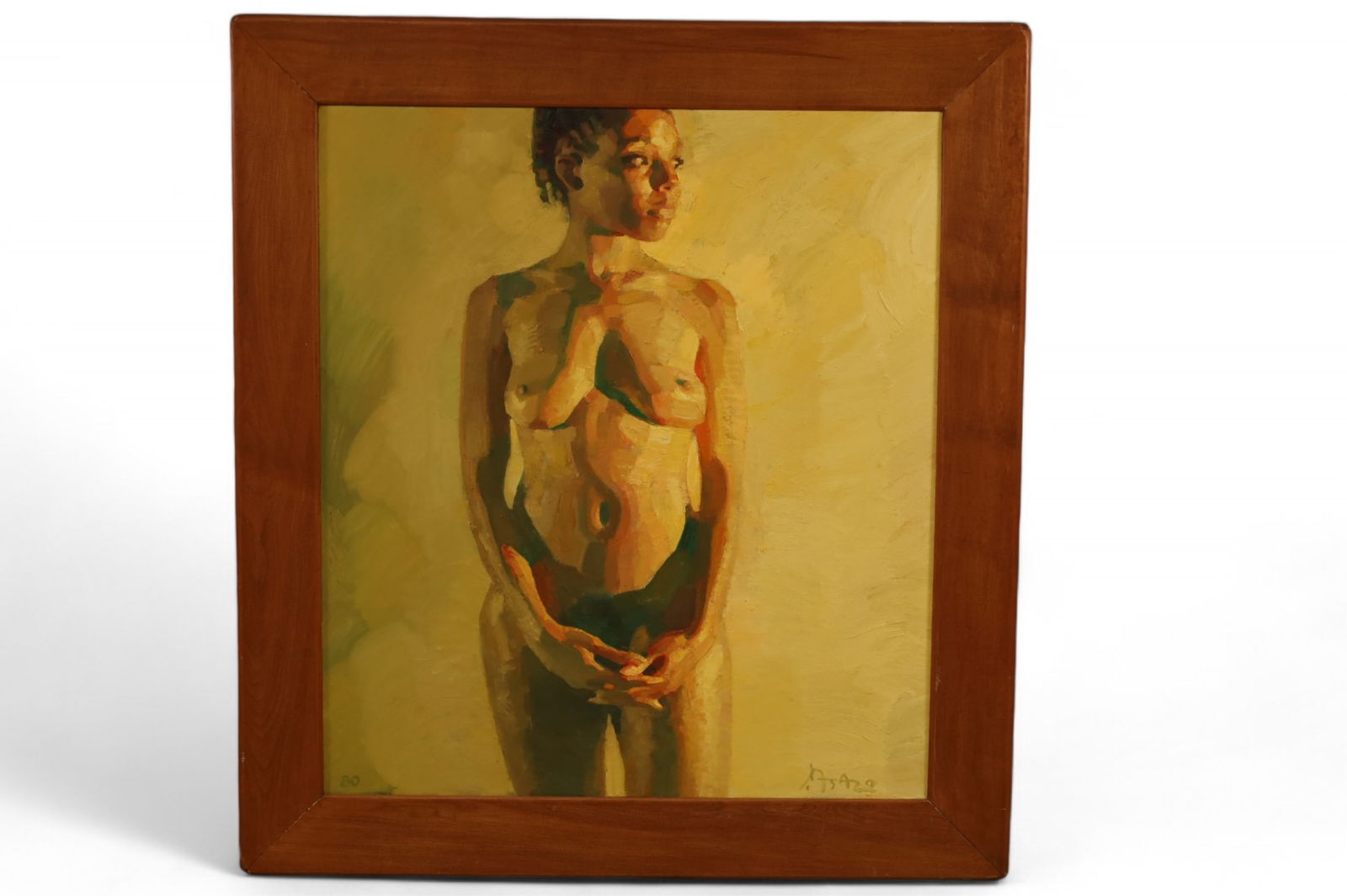 JOHN ASARO NUDE PAINTING: OIL ON CANVAS, SIGNED LOWER RIGHT, DATED 1980, FEMALE NUDE PORTRAIT. 32" x 36" IMAGE SIZE / 41" x 45" IN FRAME. THIS ITEM EXCEEDS SIZE LIMITATIONS FOR IN HOUSE SHIPPING, IT MUST BE SHIPPED VIA 3rd PAR