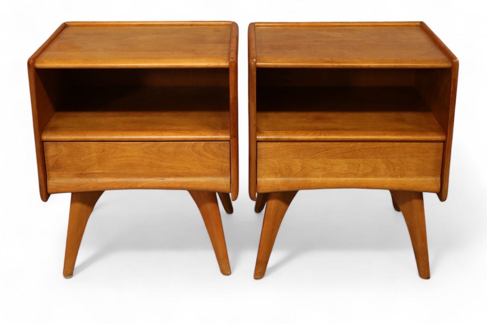 PAIR OF HEYWOOD WAKEFIELD NIGHTSTANDS (1 of 3)