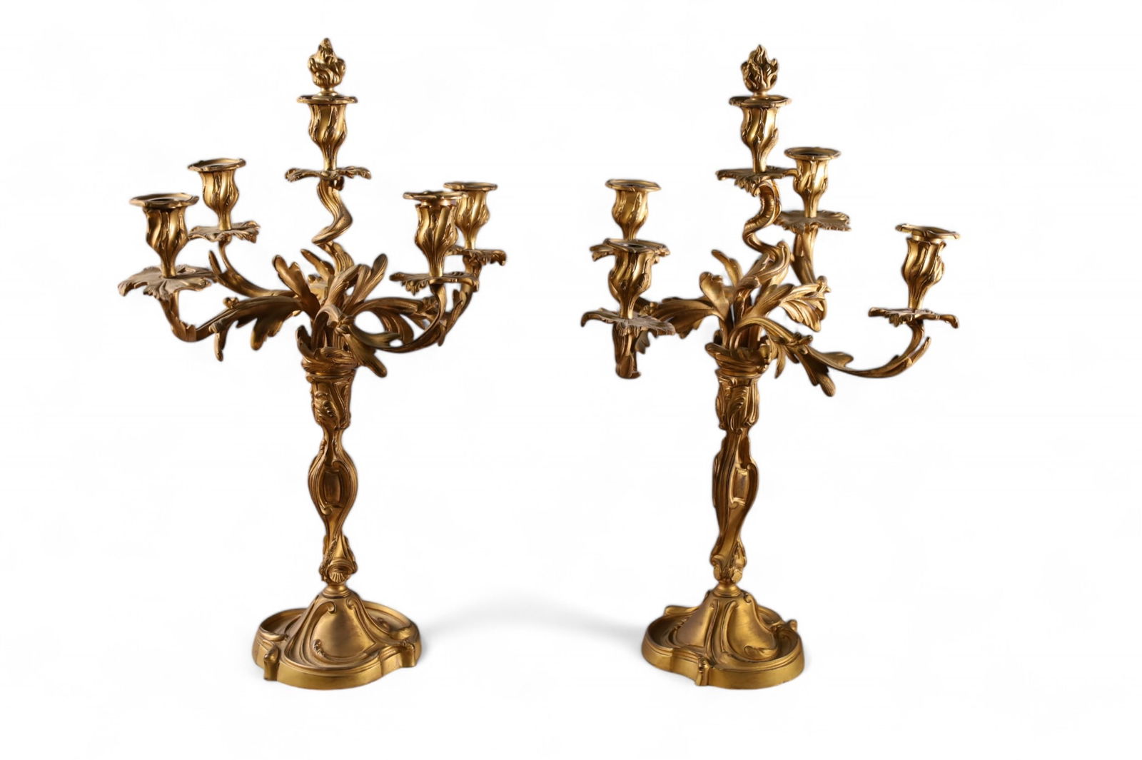 PAIR OF BRONZE CANDELABRAS (1 of 3)
