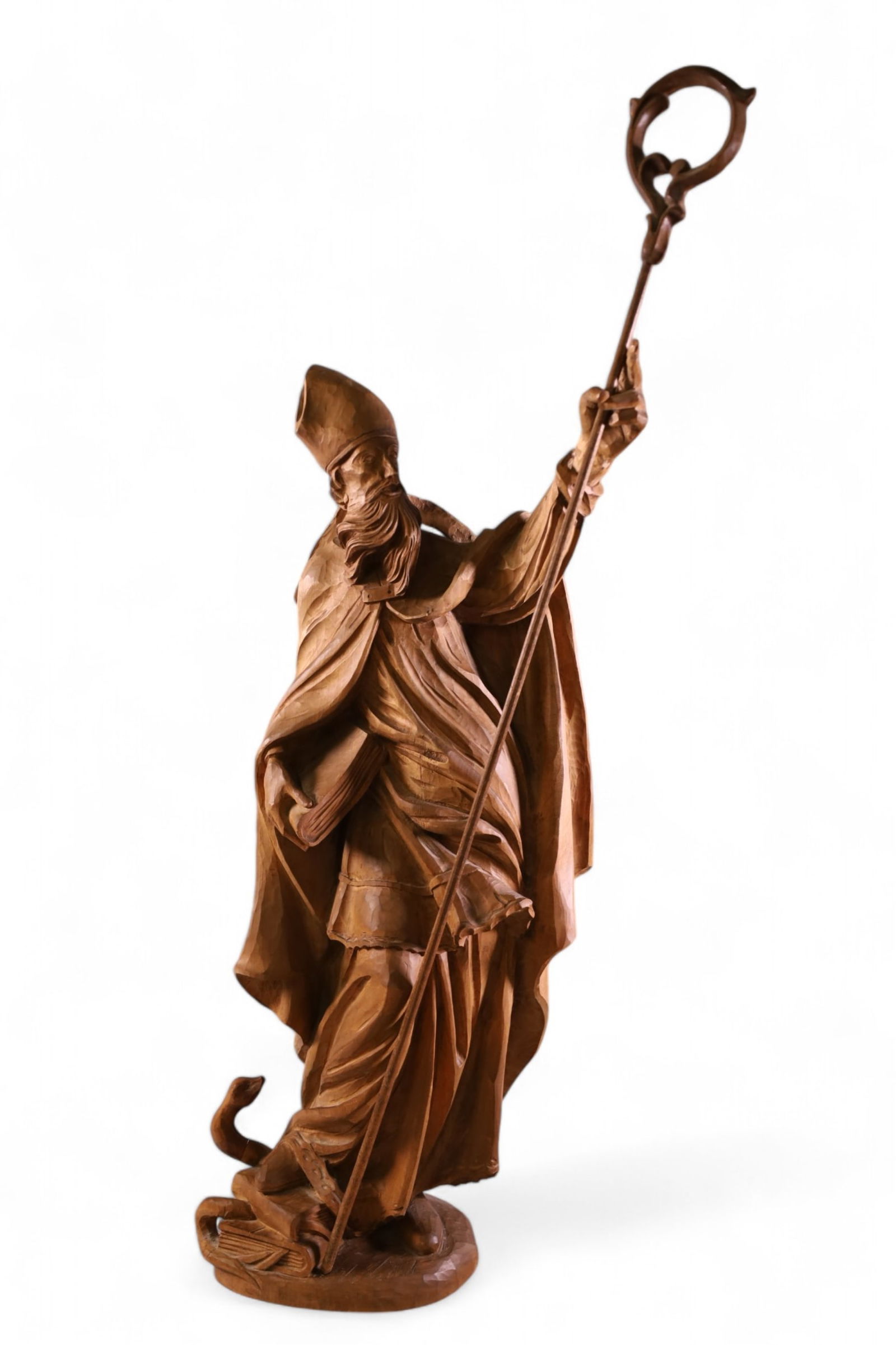 LARGE HAND CARVED SAINT FIGURE (1 of 4)